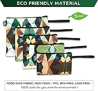 Vista 2 de Nordic By Nature - Bolsas reutilizables de doble capa para sándwiches y aperitivos, sin BPA, fáciles de limpiar, bolsas de almuerzo escolar