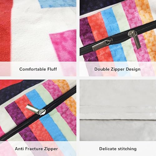 Miniatura 6 de Funda gigante para silla de puf para adultos, 6 pies, grande y cómoda, de terciopelo holandés (rayas abstractas, 70.9 x 35.4 in)