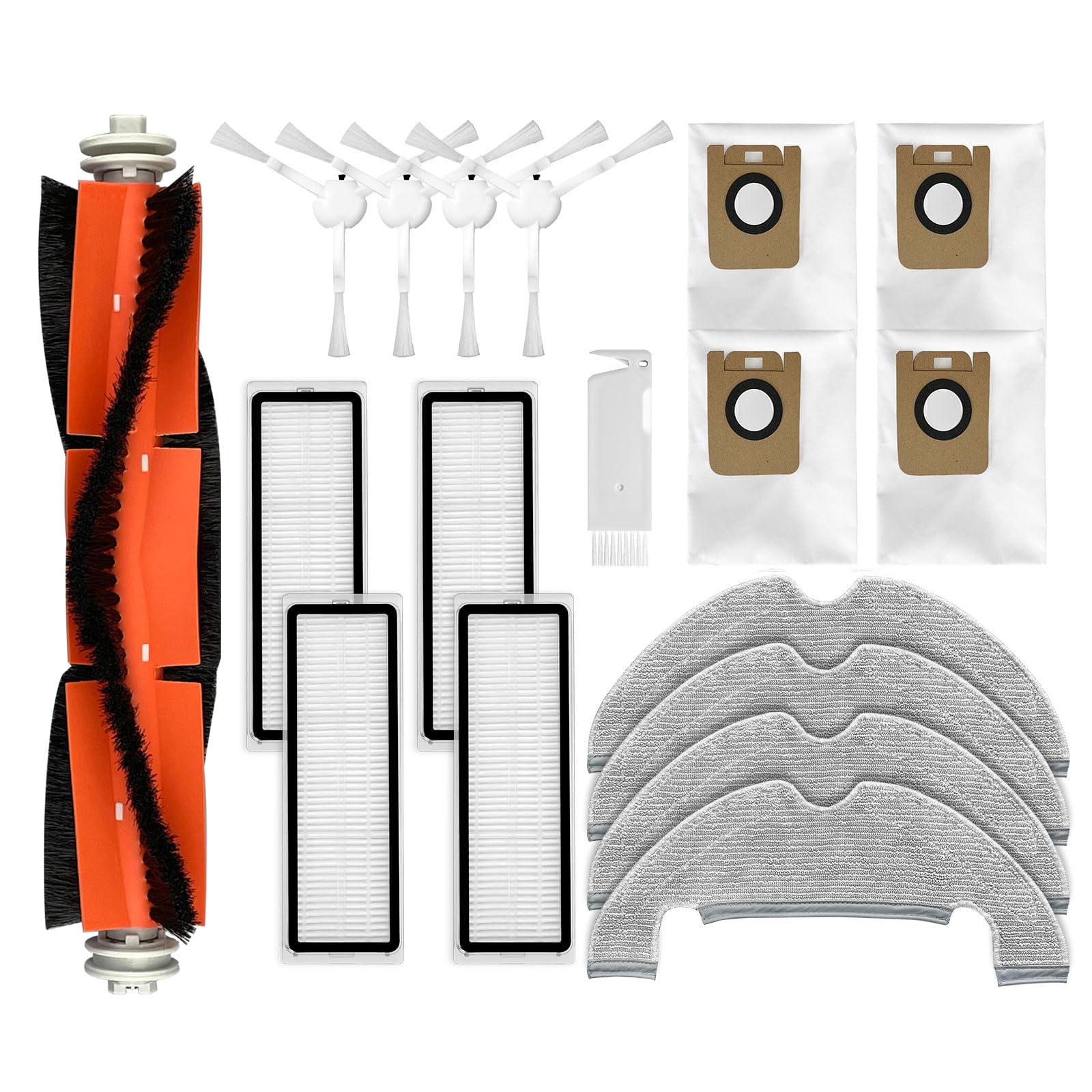 Kit Accessoires De Rechange Pour Aspirateurs Robots Dreame D10 Plus/D10s Plus/L10 Plus/Z10 Pro - 27 Pièces (brosses, Filtres, Sacs, Vadrouilles)