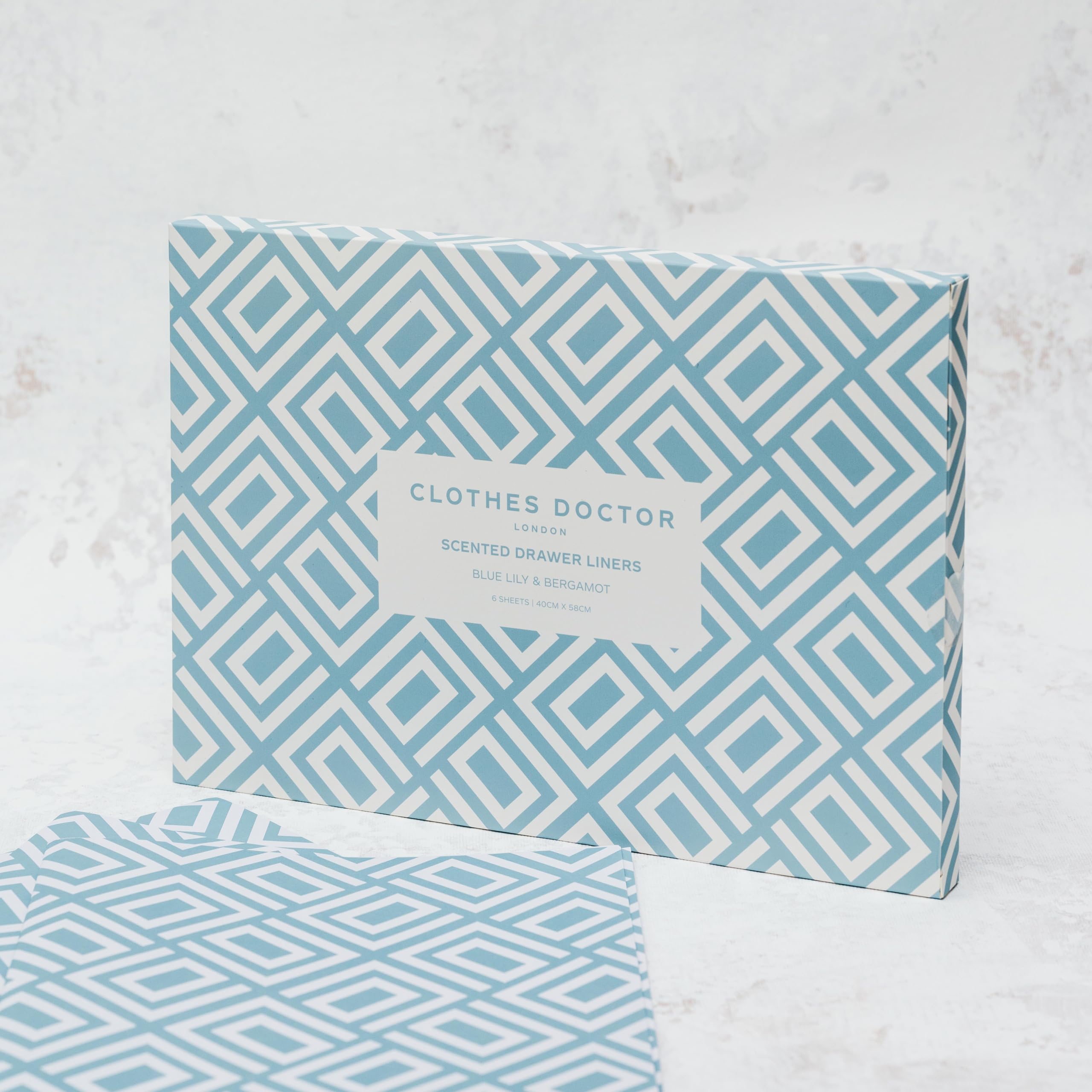 Scented Drawer Liners Infused with Essential Oils - 6 Large Sheets (58cm x 40cm), Blue Lily & Bergamot, 40W x 58L cm - Image 3