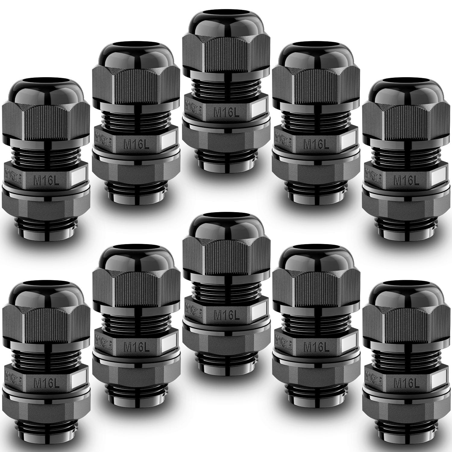 Waterproof Cable Glands - 50 Pack M16L -12