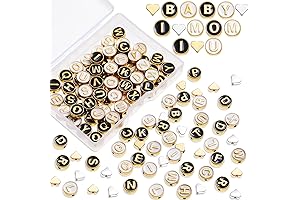 Sureio Letras para Bisuteria, 8mm Abalorios de Letras del Alfabeto Plano Redonda...