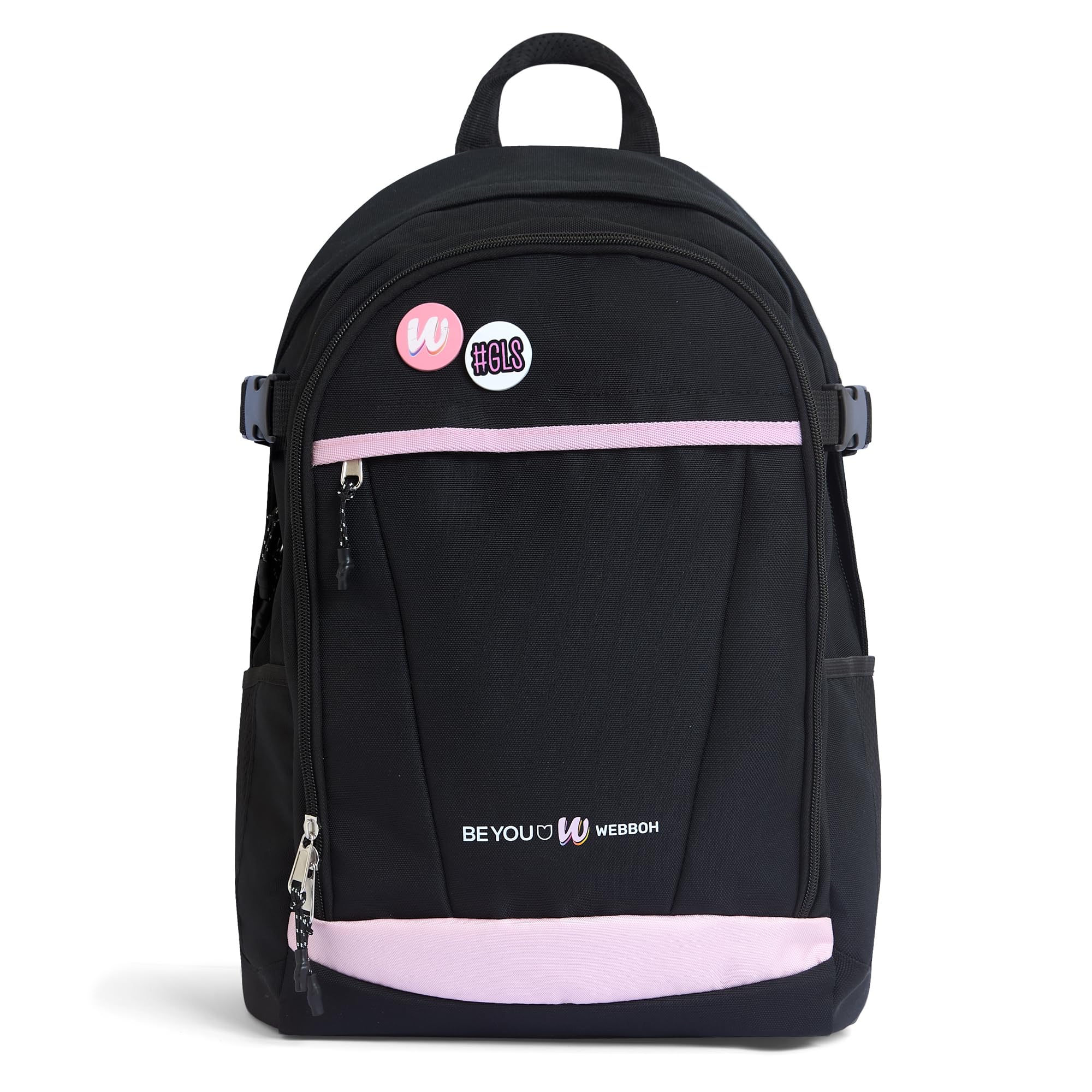 BE YOU - Zaino Webboh In Poliestere Tasche Interne E Laterali, Tasca Pc/Tablet, Fodera Interna Personalizzata, Schienale E Spallacci Imbottiti, Tirazip Personalizzato, Dim 31×43×20 cm - 26,5 Lt