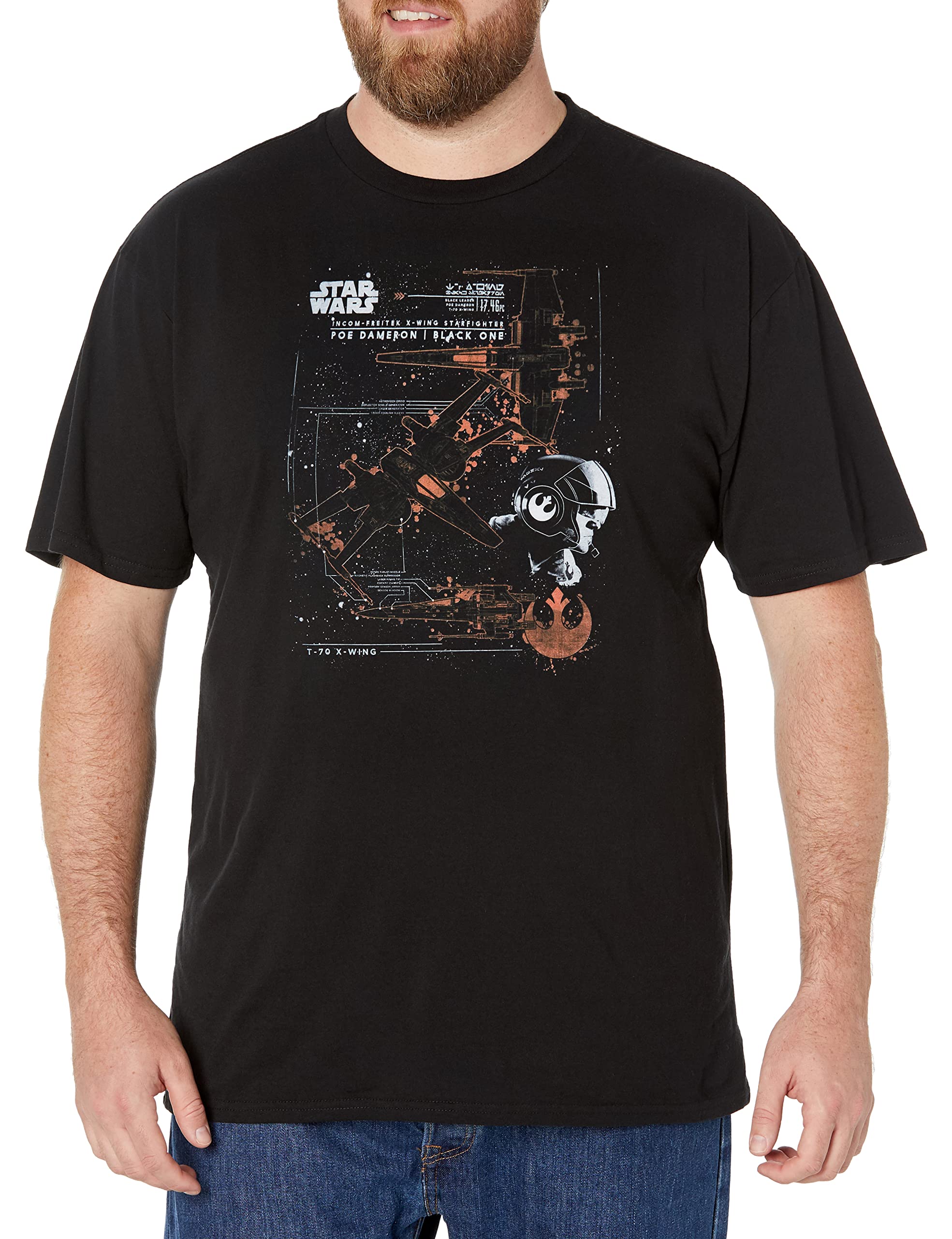 T-shirt Star Wars noir en coton de qualité supérieure taille L