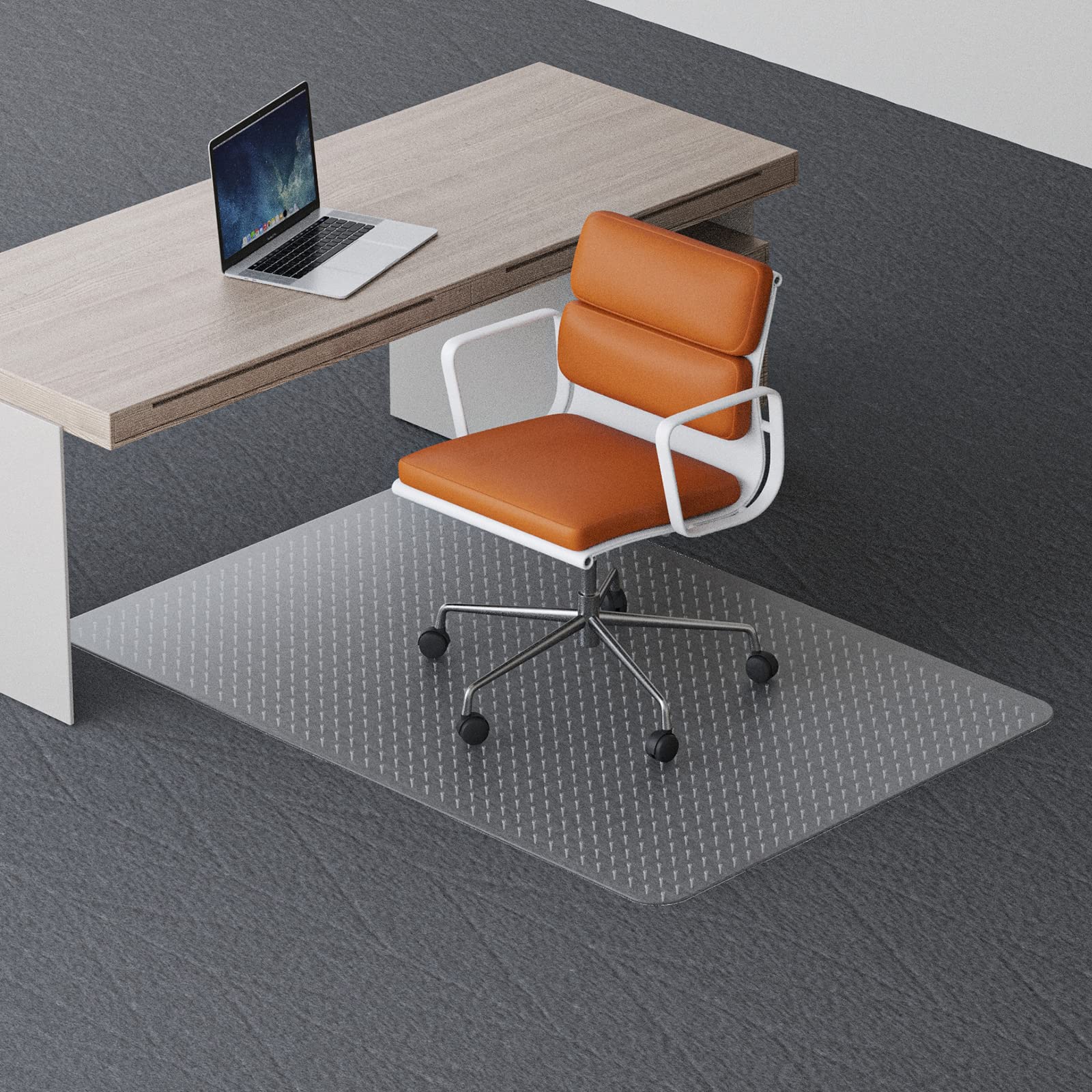 Office Chair Mat for Carpeted Floors, 48"X30" 2.2mm Thick, Rectangle Desk Chair Mats with Studs for Low and Medium Pile Carpets, Easy Glide, Flat Without Curling