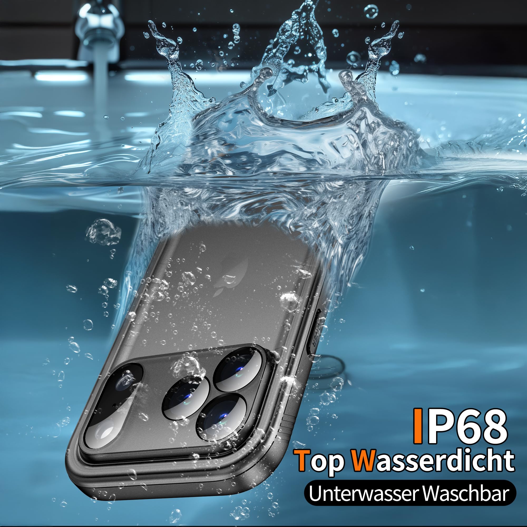 Cozycase 1S-Knopf Wasserdicht Handyhalterung Fahrrad Für iPhone 17 Pro | Anti-Diebstahl Hülle Handy Halter Motorrad Lenker Rennrad Mtb Ebike Bike Phone Holder Mount Fahrradhalterung IP68 Waterproof