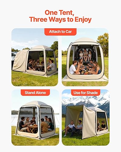 Miniatura 7 de VEVOR Tienda de campaña Screen House de 6 x 6 pies, tienda de campaña desplegable para 4-6 personas, toldo portátil con bolsa de transporte, lados
