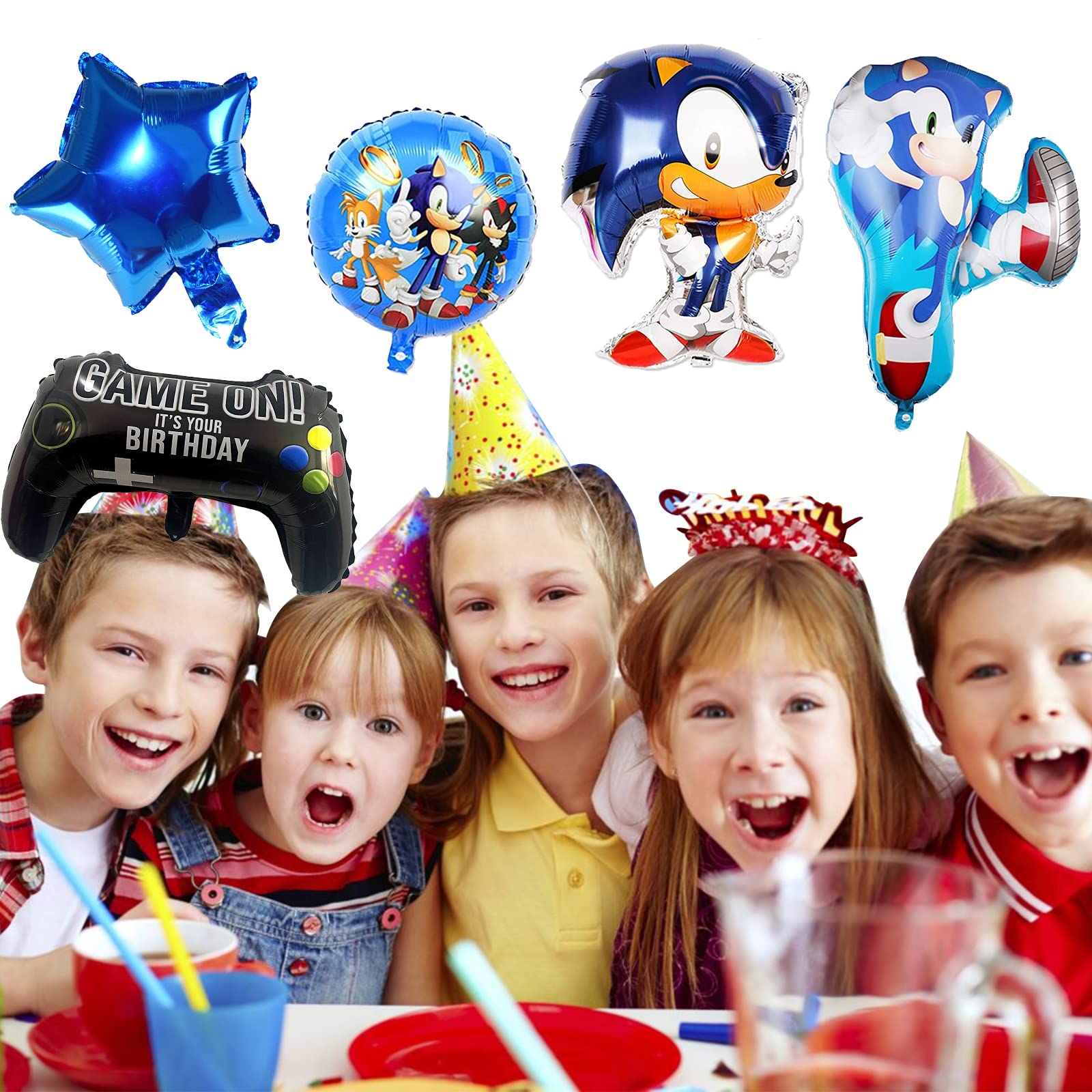Palloncini Compleanno Sonic 5 Anni - Set 31 Pezzi Con Palloncini Alluminio E Lattice - Foto 3
