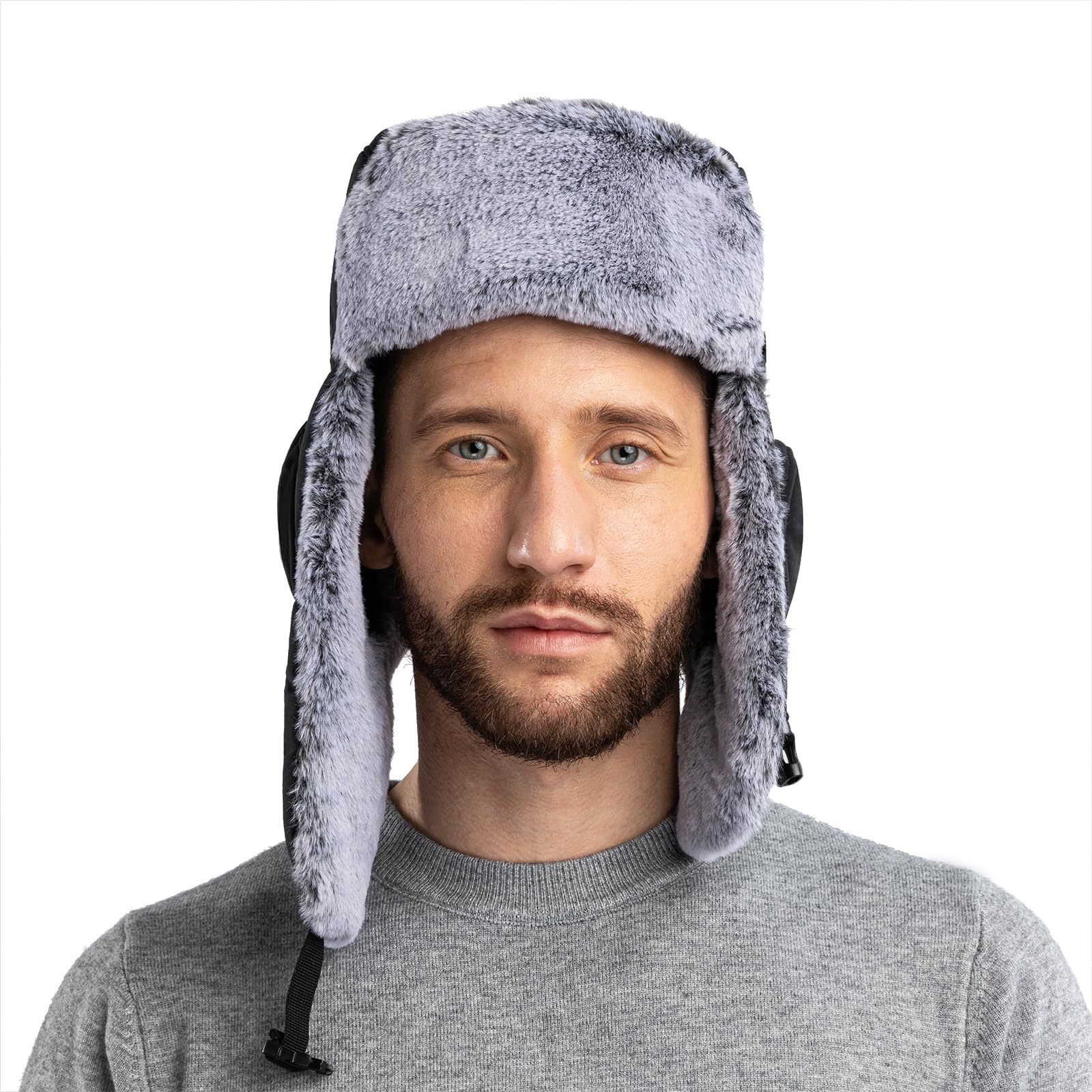 Ruso Trampero Trapper Hat Mujere Hombre Chicas Orejas Gorra Bombardero Sombrero cálido frío máscara a Prueba de Viento Ears Bomber Ushanka Russian