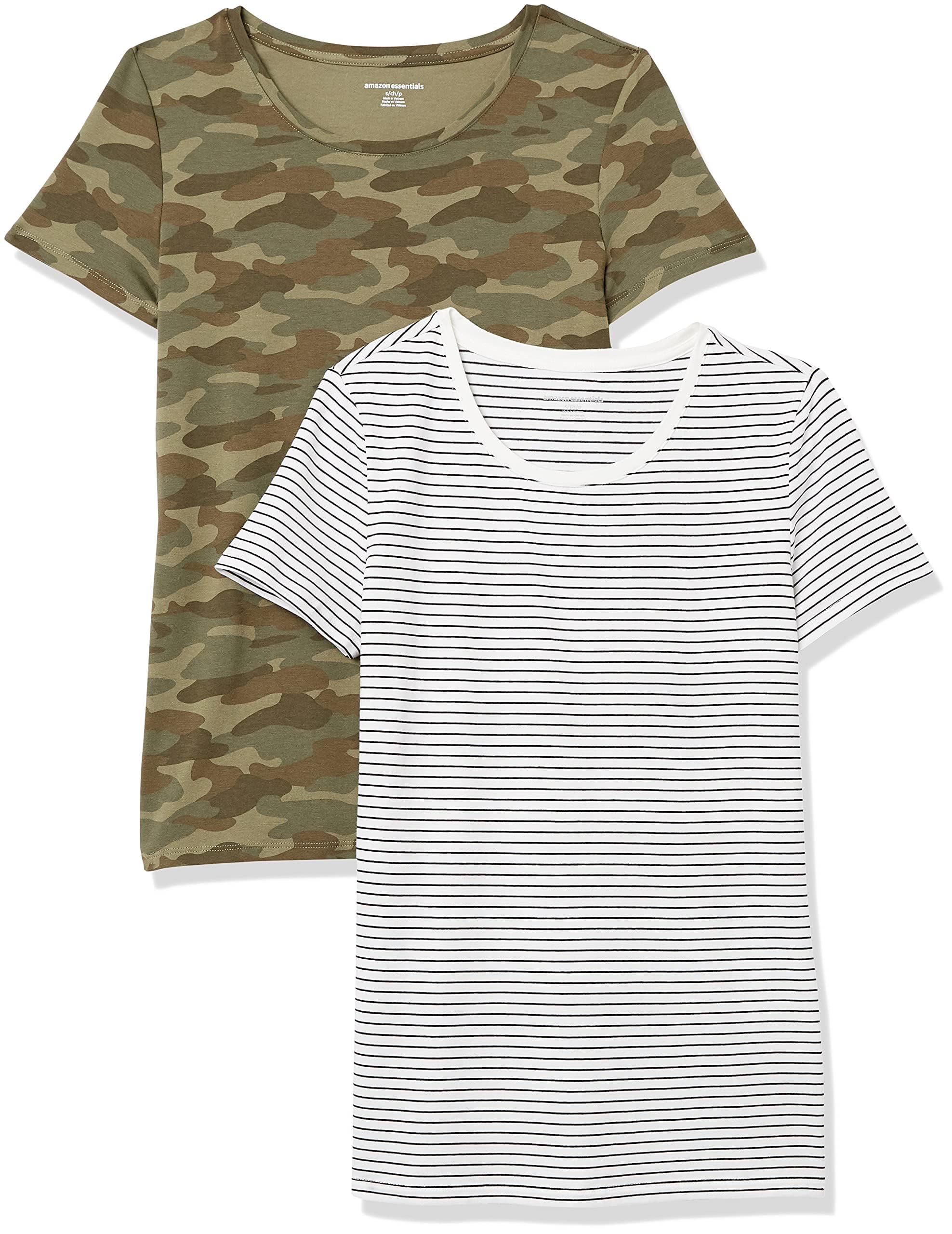 Amazon Essentials Women's Regular-Fit Short-Sleeve T-Shirt (Crewneck and V-Neck Options), Multipacks — view 56