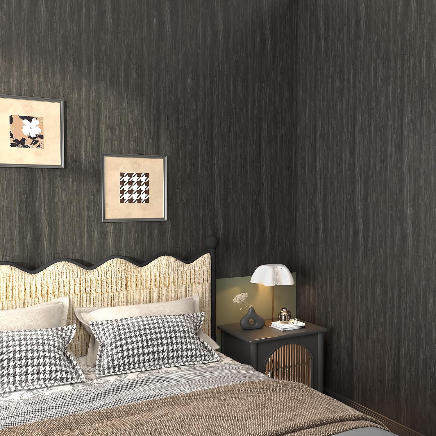 Chocolate Brown Wood Grain Contact Paper Peel and Stick Faux Wood Wallpaper for Cabinets Kitchen Dark Brown Vinyl Wrap Countertop Contact Paper 15.7"x472" Self Adhesive Wallpaper for Bedroom