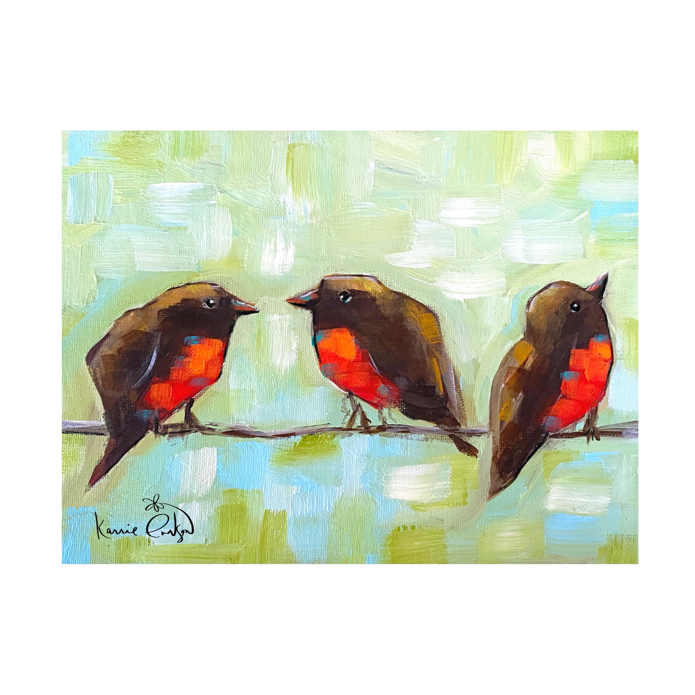 Trademark Fine Art Canvas Wall Art - Karrie Evenson Birds on a wire Wall Art for Living Room