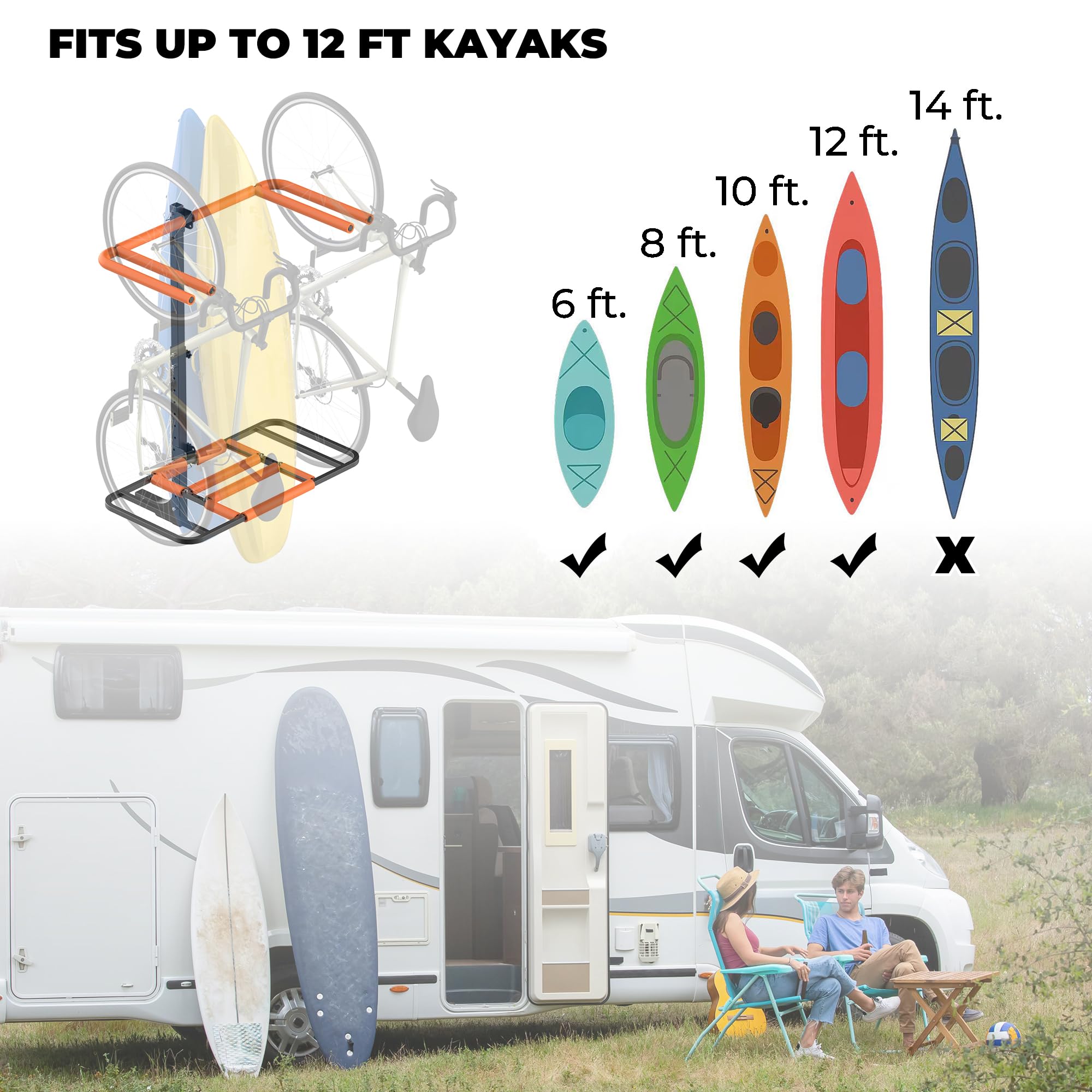 Amazon.co.jp: RV カヤックラック カヤックキャリア カヤックキャリア