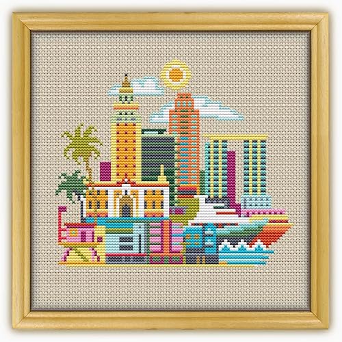 Miniatura 2 de Miami Florida USA CS086-0 - Patrón de punto de cruz. Solo patrón impreso en el interior. Sin tela, hilos, agujas, aros.