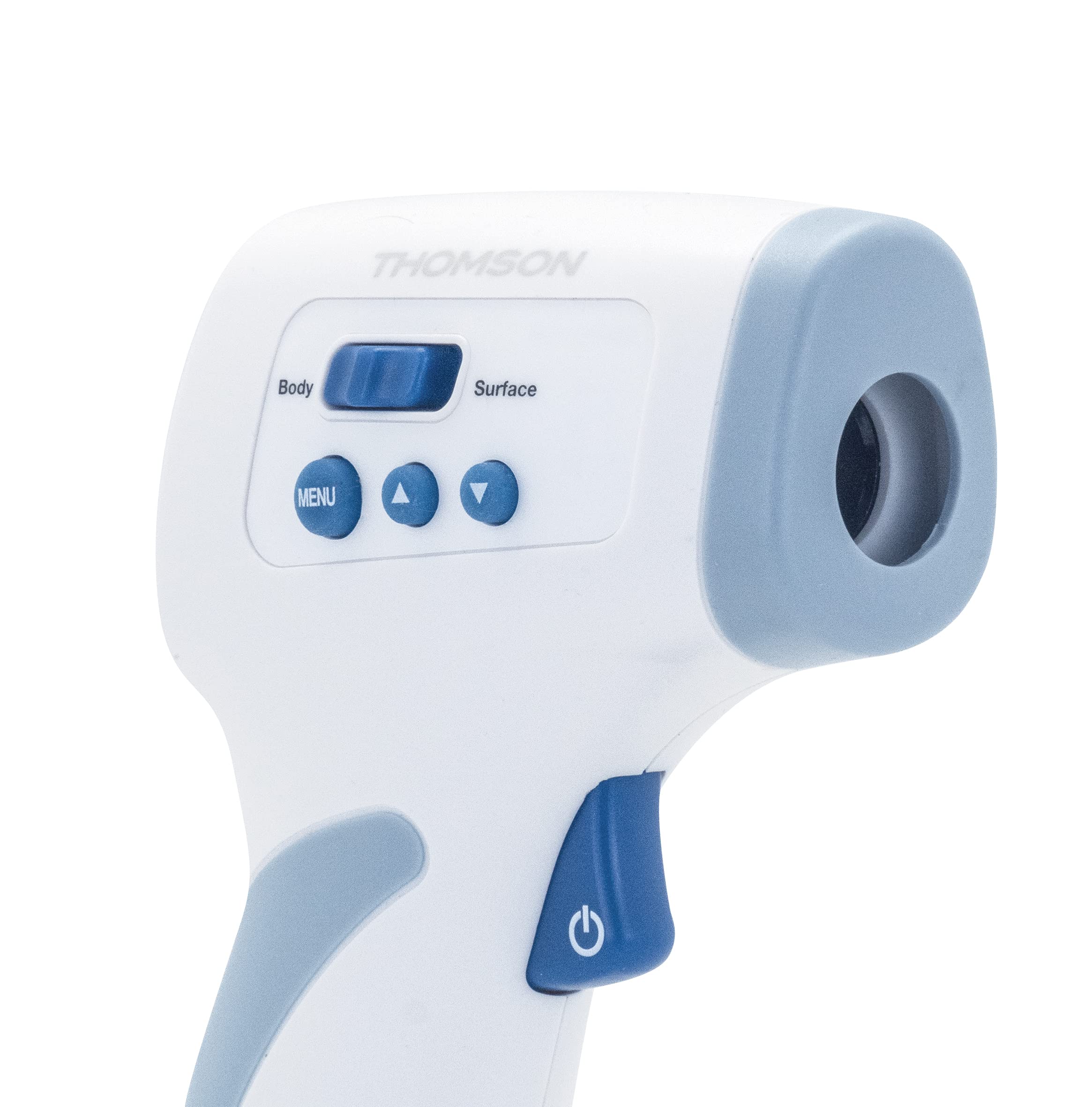 THOMSON Thermomètre sans Contact TDT 8806 - Mesure en 1 Sec. jusqu'à 15 cm du Front - Étalonnage Optionnel - Idéal pour mesurer la Température des Liquides/de la Pièce