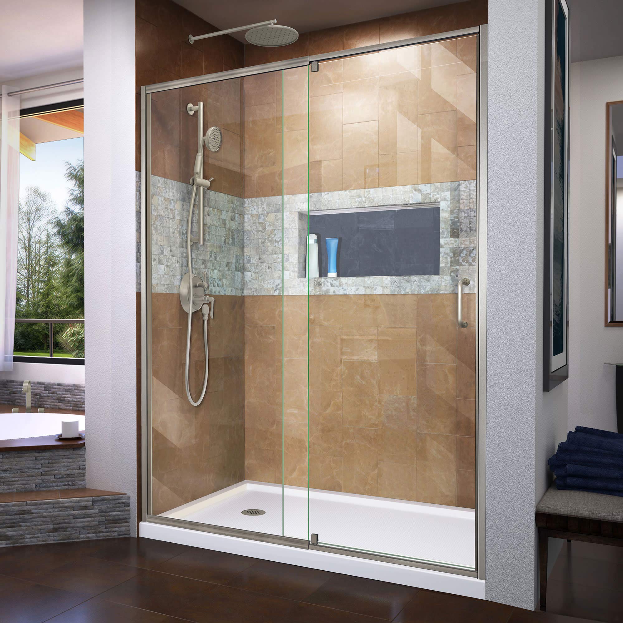 DreamLine Flex 30 in. D x 60 in. W x 74 3/4 in. H Semi-Frameless