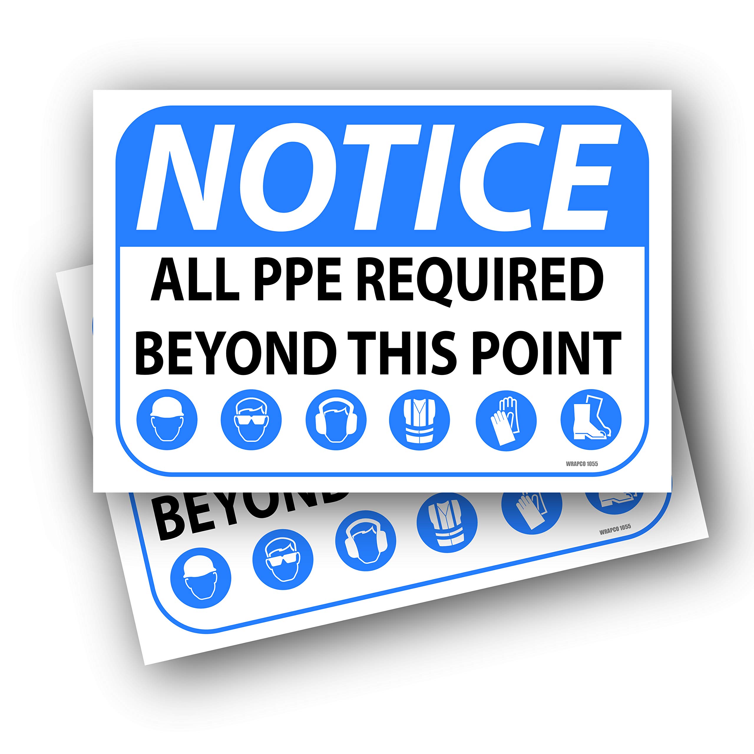 PPE Required Safety Sign – 7" x 10" – 2 Pack | Personal Protective Equipment Sign | Mandatory PPE Safety Sign for Workplace Compliance