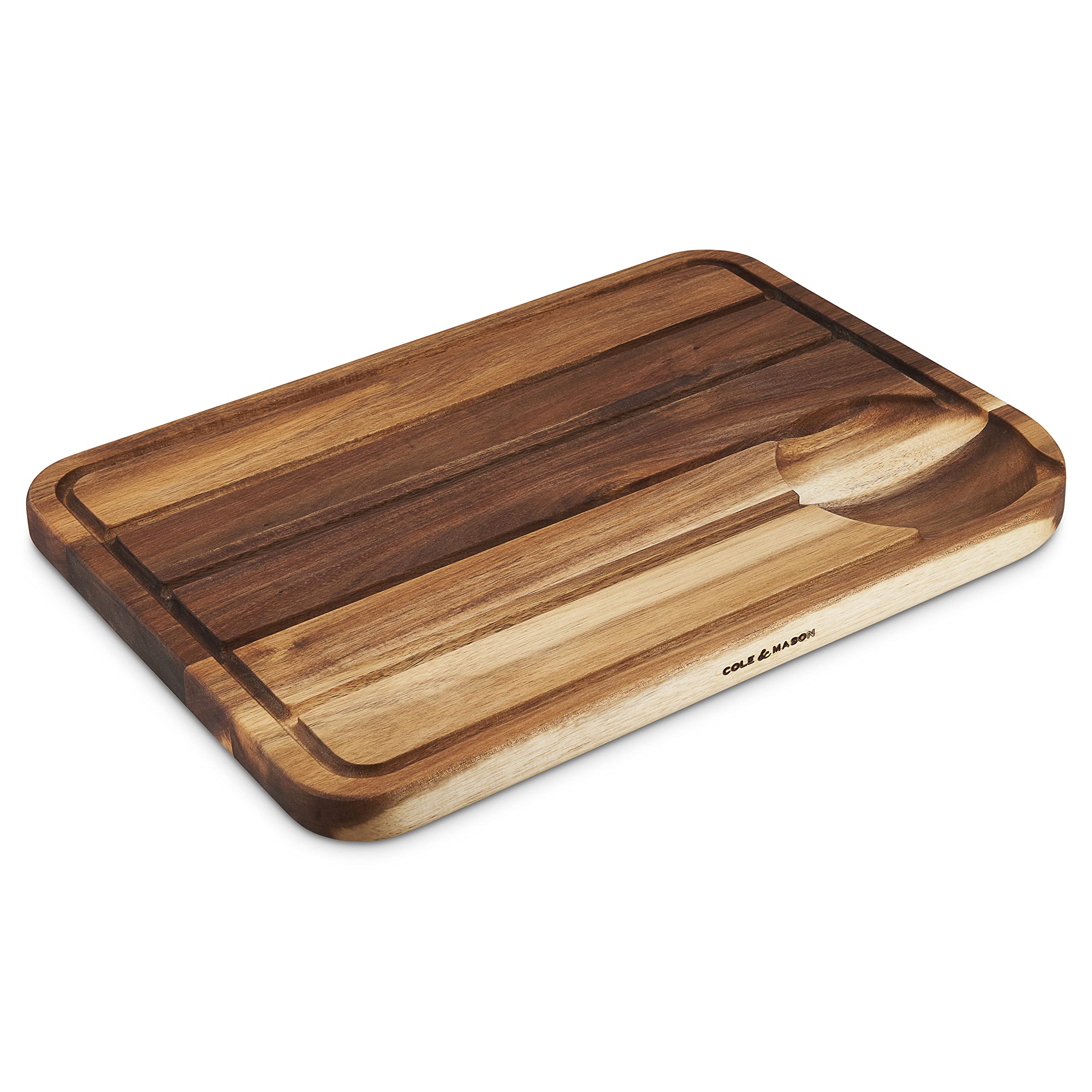Cole & Mason H722129 Berden Planche a Decouper en Bois Pour Viande/Poisson Avec Rainure À Jus | (L)467mm x (W)347mm x (D)29mm | Ne pas laver au lave-vaisselle | Garantie de 2 Ans
