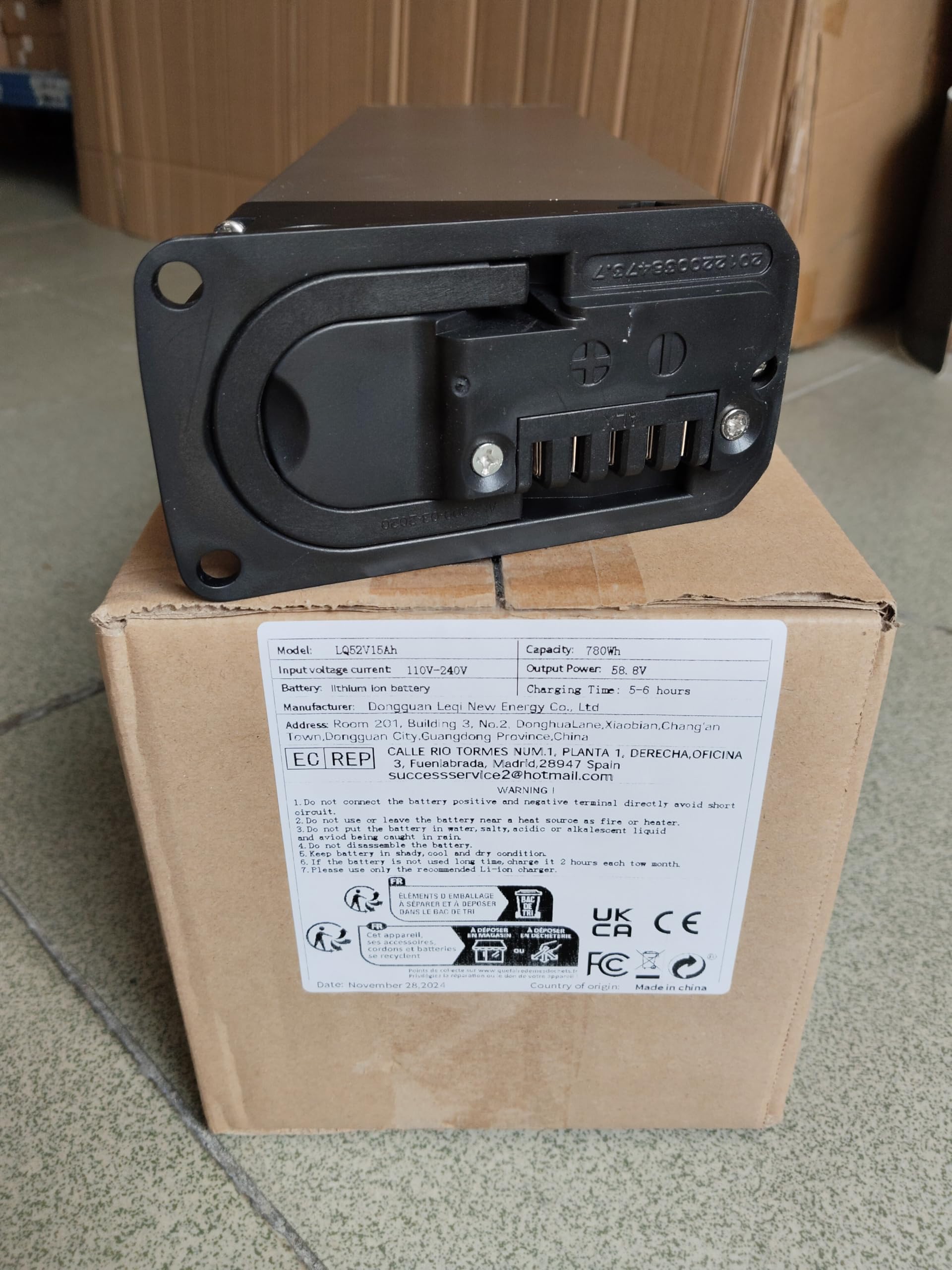 Ebike Batteria 48V 52V 15AH 17,5AH per Engwe Pro 2/EP-2 Pro Mate X, Engwe Engine X pieghevole agli ioni di litio Pacchetti di batteria di ricambio per motori da 250-1000W (48V15Ah 420mm)