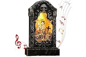 Halloween Decorations Indoor Musical Halloween Snow Globe Wedding Skeleton Couple Tombstone 6H...