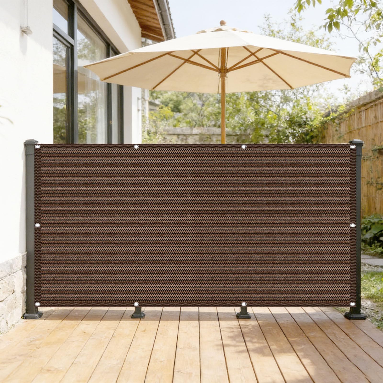 Cache vue balcon 130 x 230 cm anti-UV et coupe-vent résistant