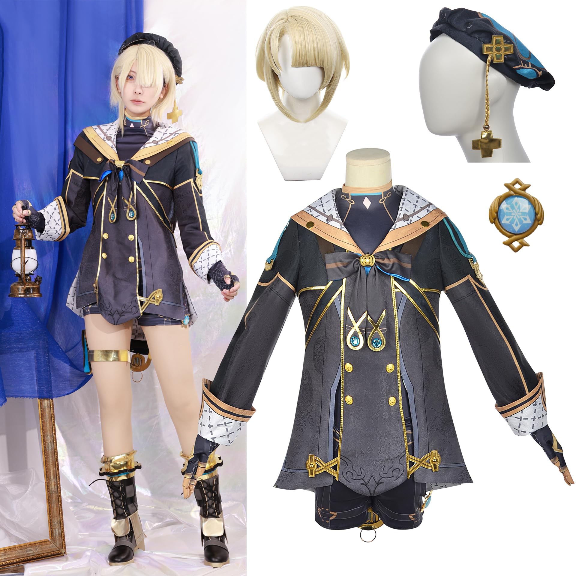 Amazon.co.jp: [HAOJEE]原神フレミネコスプレ衣装 ウイッグ付き 帽子