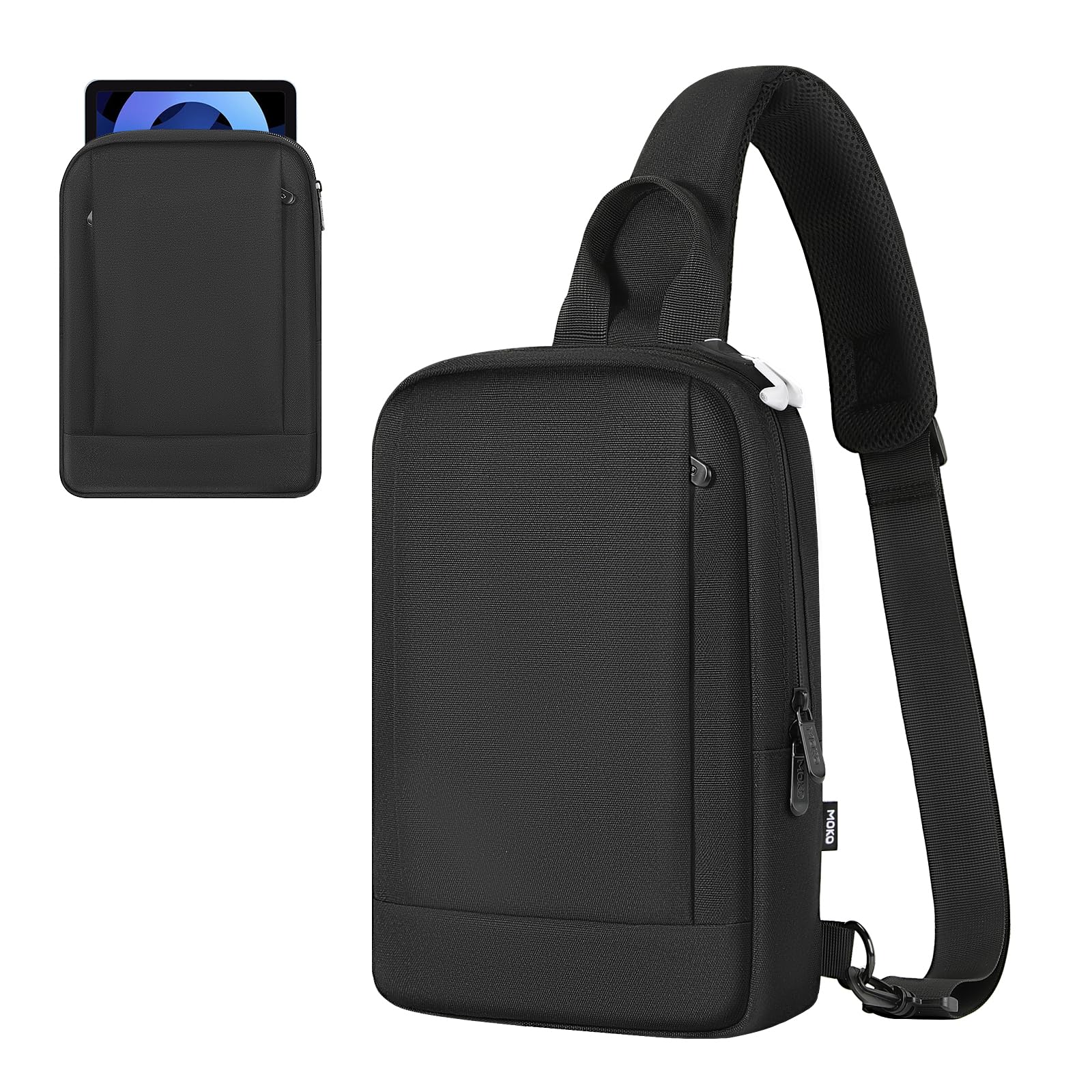 MoKo Funda para Tablet de 9-11 Pulgadas con Puerto para Auriculares | Funda para tablet compatible con iPadA16 2025, iPad Pro 11", iPad 10/Air 5/4 10,9" y Tab S9/S8, Negro