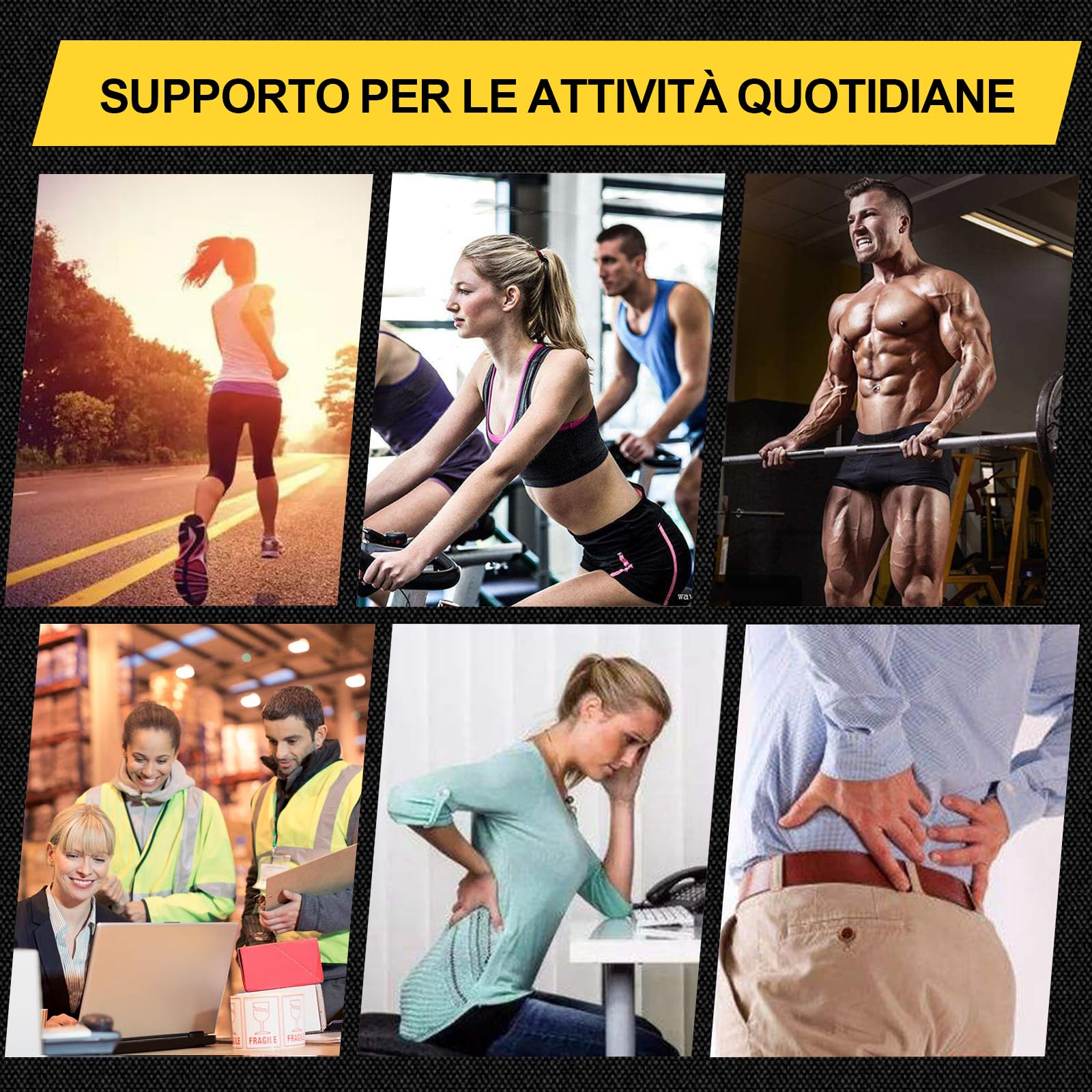 Fascia Lombare Supporto Schiena per Uomini e Donne Cintura Lombare con Molle - Foto 5 di 25