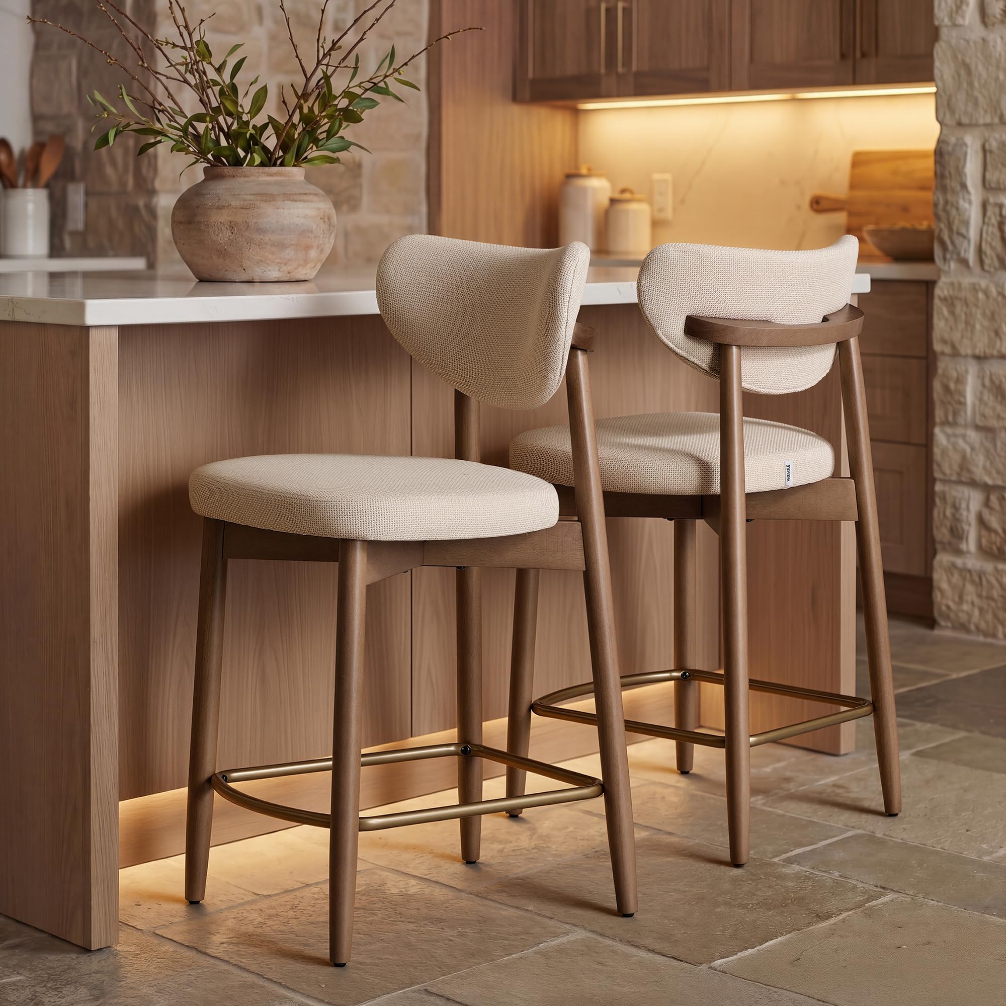 Mid-Century Modern Bar Stools, Set of 2
