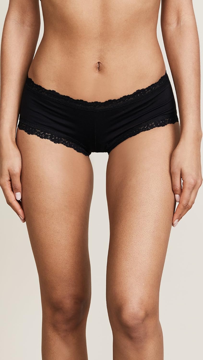 hanky panky Women's Organic Cotton Boyshort W/Lace - Image 2