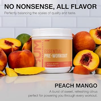 RAW Nutrition Creatine Monohydrate & Peach Mango Pre-Workout Powder Bundle