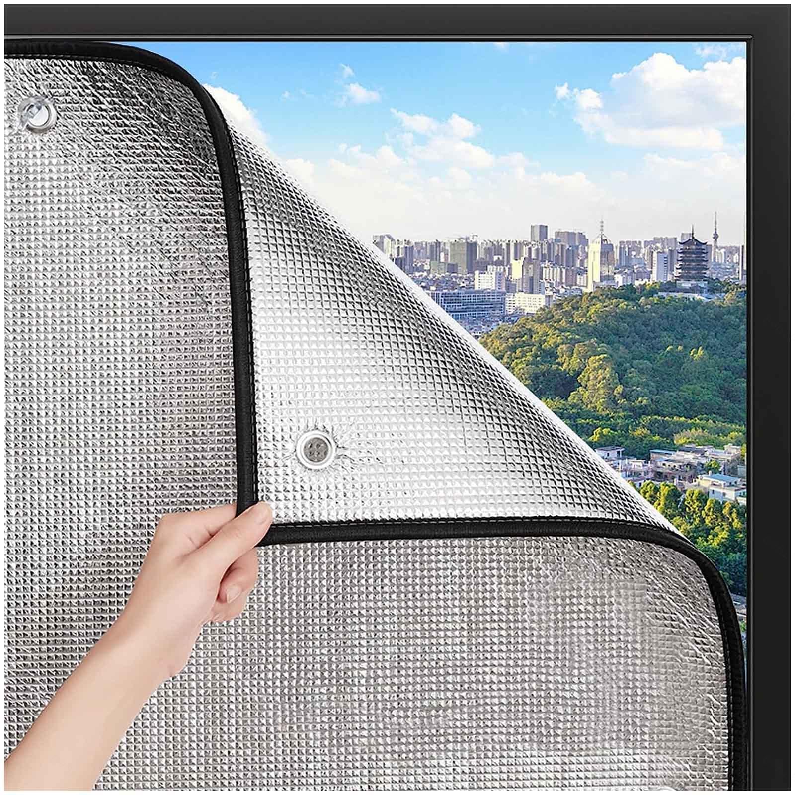Película Privacidad Protección Solar Para Ventanas,película Aislante De Aluminio,película Blaclout Con Ventosa,película Reflectante,adhesivo Para Ventanas Antideslumbrante Uv,WxH-130x300cm/51*118in