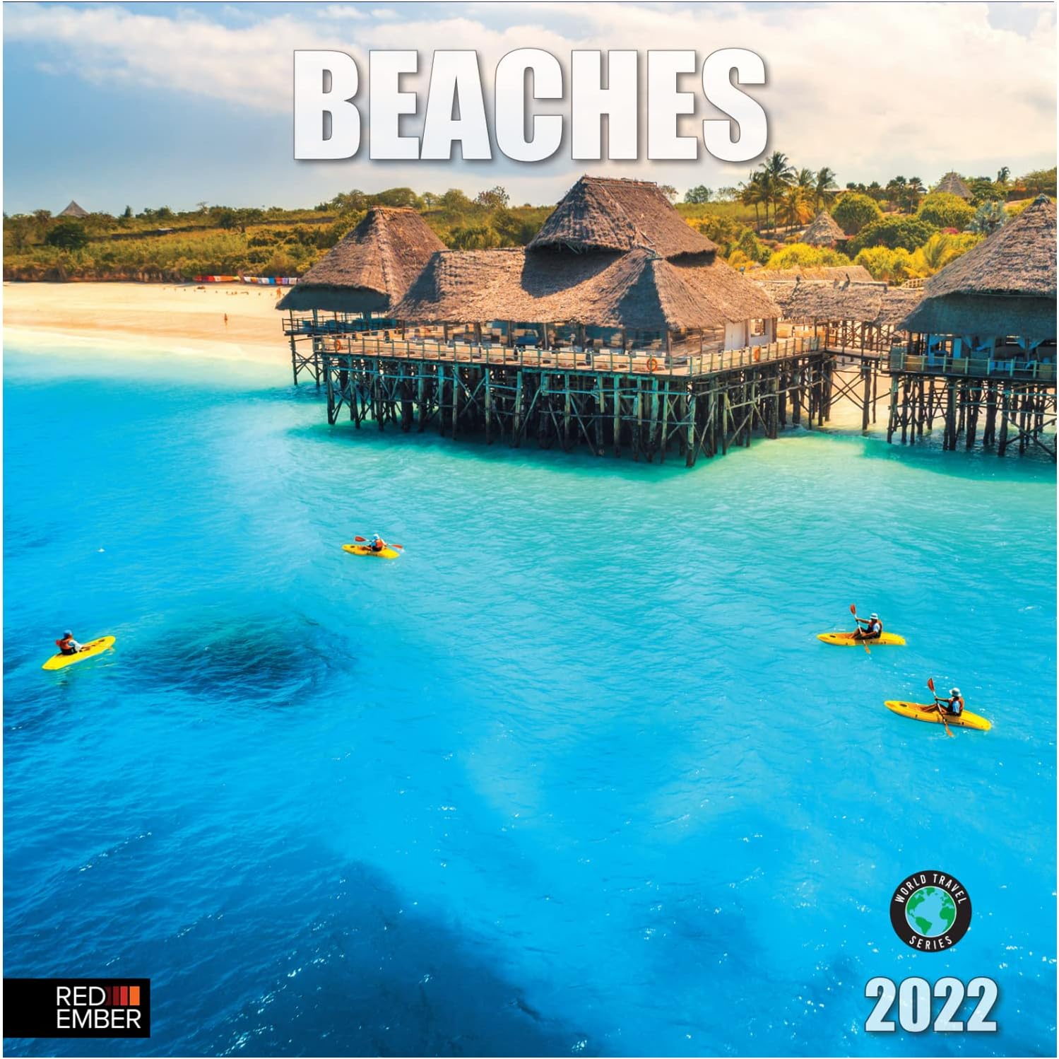 RED EMBER Beaches 2022 Hangable Wall Calendar - 12" x 24" Opened - Thick & Sturdy Paper - Giftable - Kick Back and Relax : Office Products