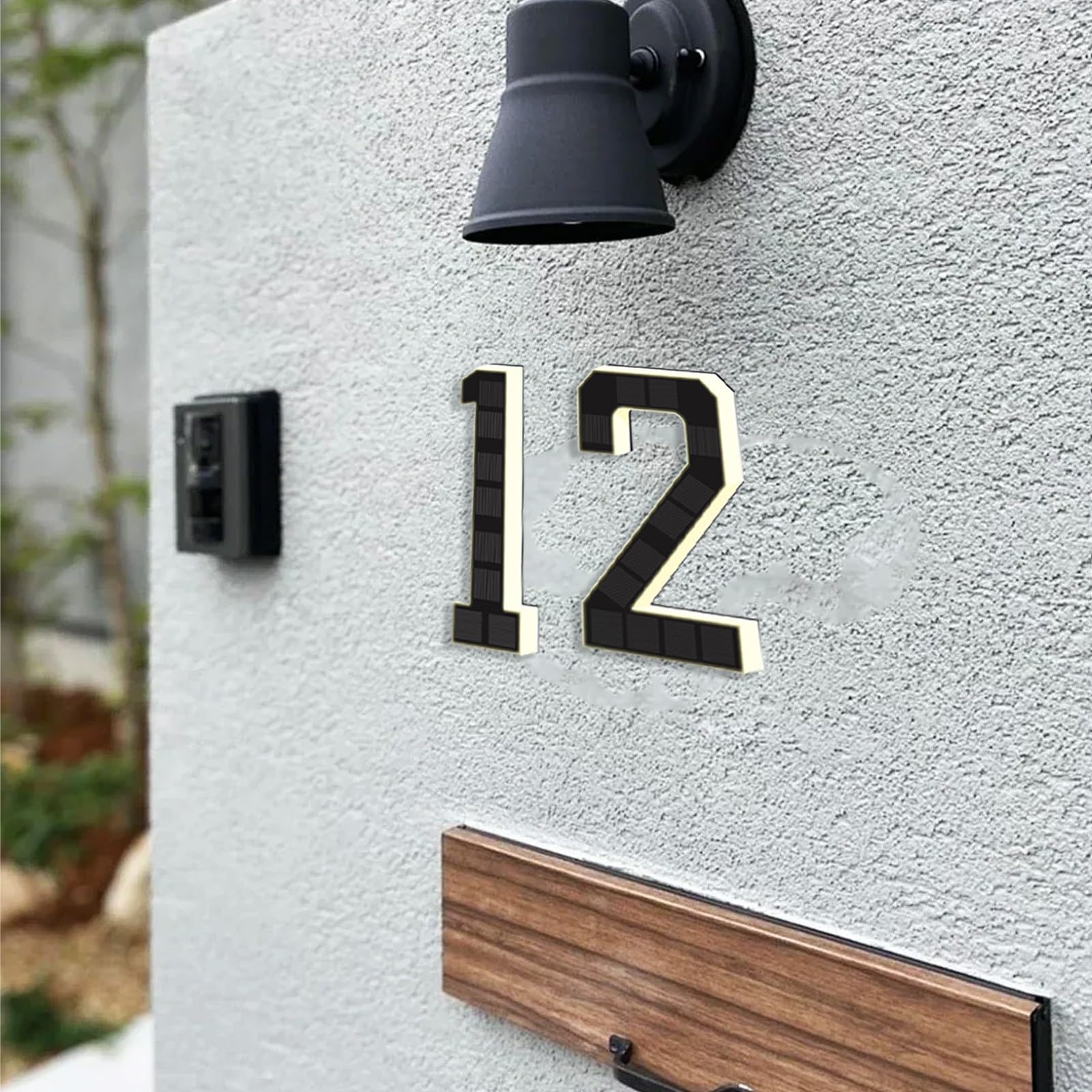 2026 New 7 Inch Solar Lighted House Numbers For Outside Light Up Address Numbers House No Drill Adhesive Or Screw Mount IP65 LED Illuminated Exterior Modern Address Sign Dusk To Dawn (1) - Image 4