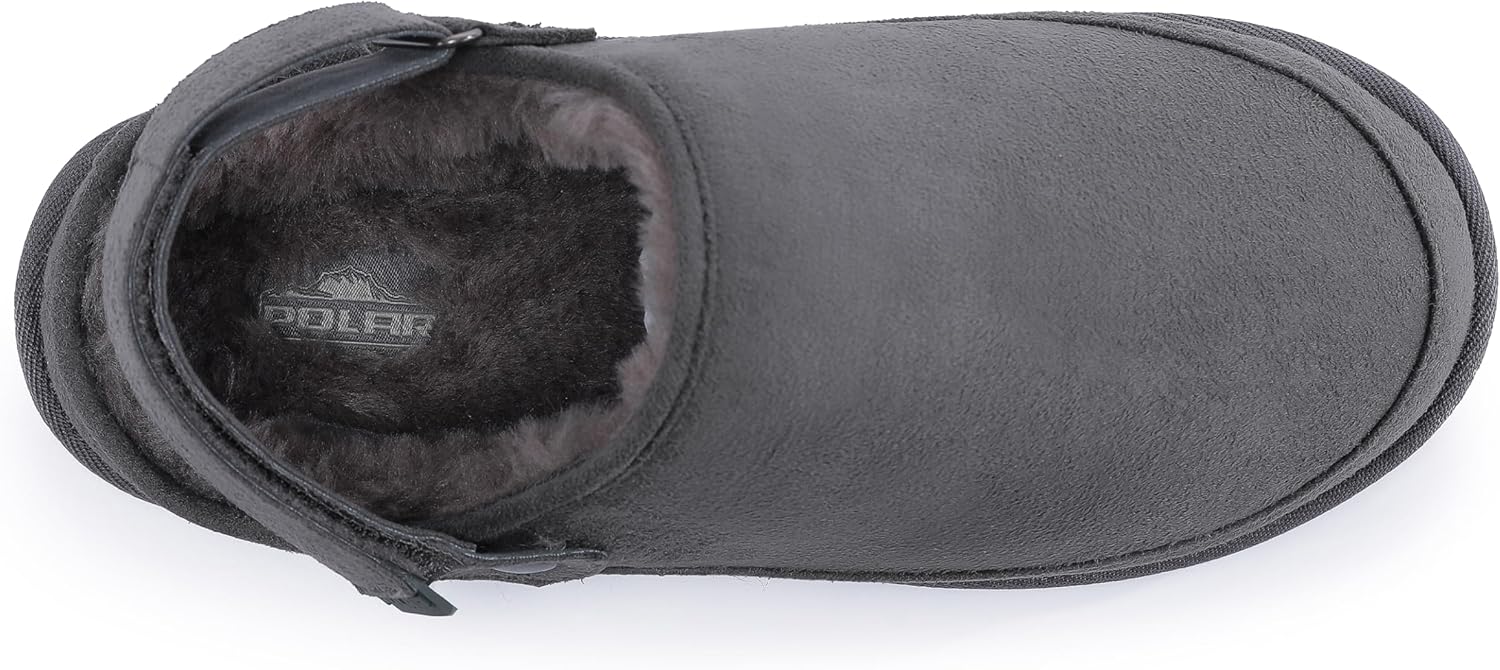 POLAR Women’s Suede Comfort Faux Fur Clogs – Breathable Slip-On with Adjustable Strap & Lightweight Durable Sole – Casual Everyday Footwear for Home, Travel & Walking - Image 4
