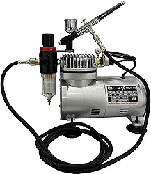 Kit Aerógrafo com compressor Profissional, ação dupla, bico 0.3mm Para Arte, Aeromodelismo, Confeitaria, Bronzeamento artificial, Retoque Automotivo 110V/220V