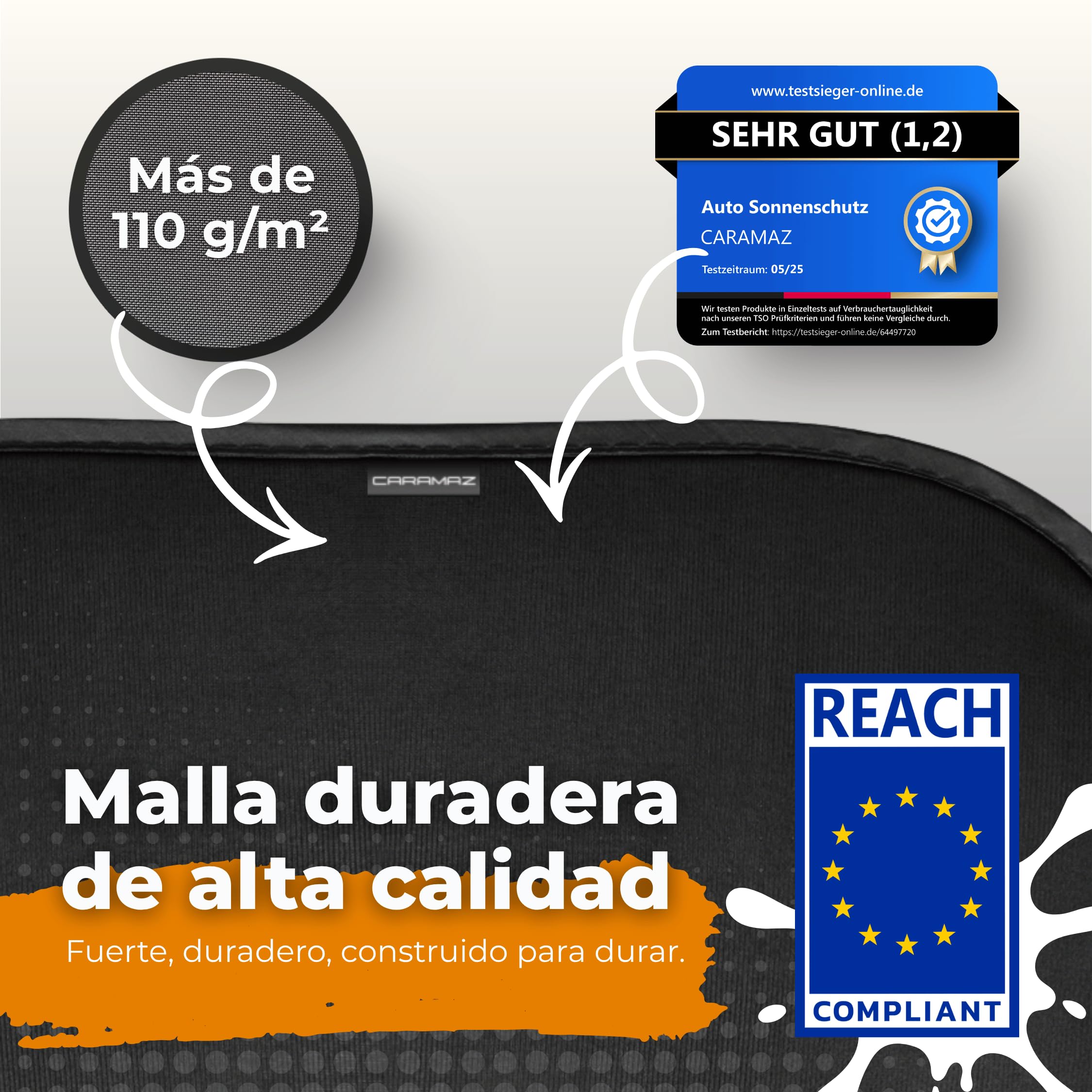 Parasol Coche Protección UV Certificada Óptima Oscuridad Autoadhesivo 51x31 cm Negro para Bebés y Mascotas