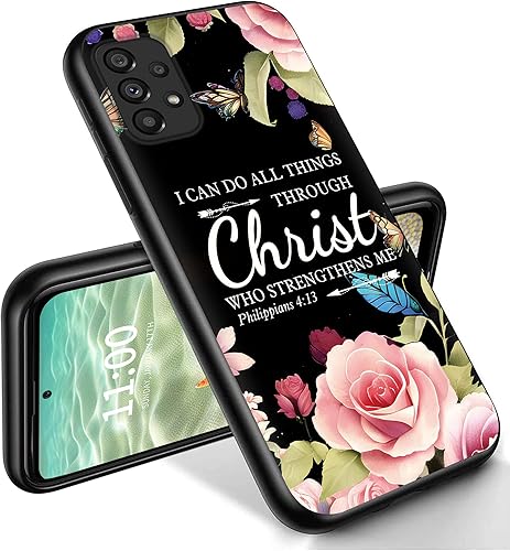 Para Samsung Galaxy A53 5G Funda de teléfono 6.5 "Diseño de flores cristianas para Samsung Galaxy A53 Funda TPU Elegante Cubierta Protectora