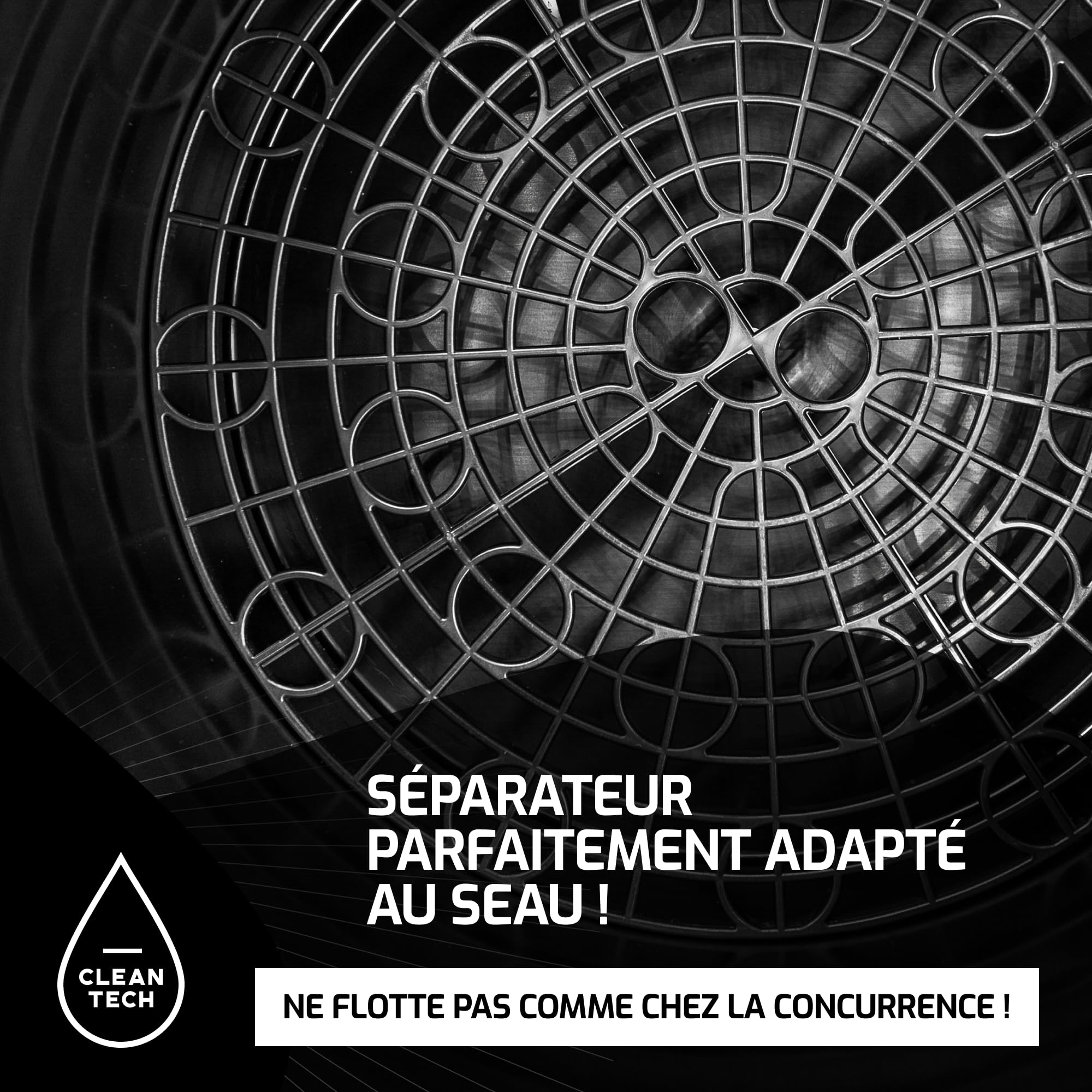 Seau de Lavage de Voiture 20L avec Grille filtrante - Noir - séparation optimale de la saleté - idéal pour Le Lavage Manuel de la Voiture