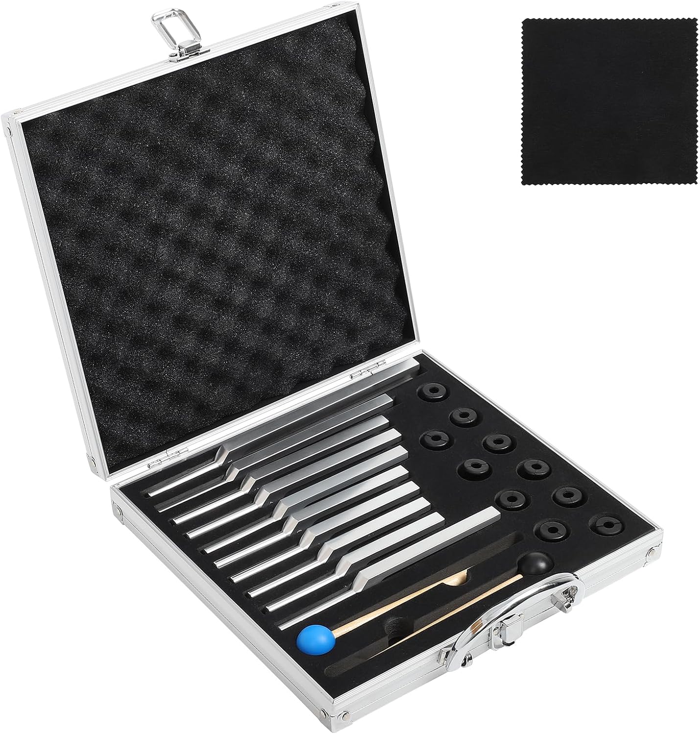 Solfeggio Tuning Forks Set, 10 pcs in aluminum box