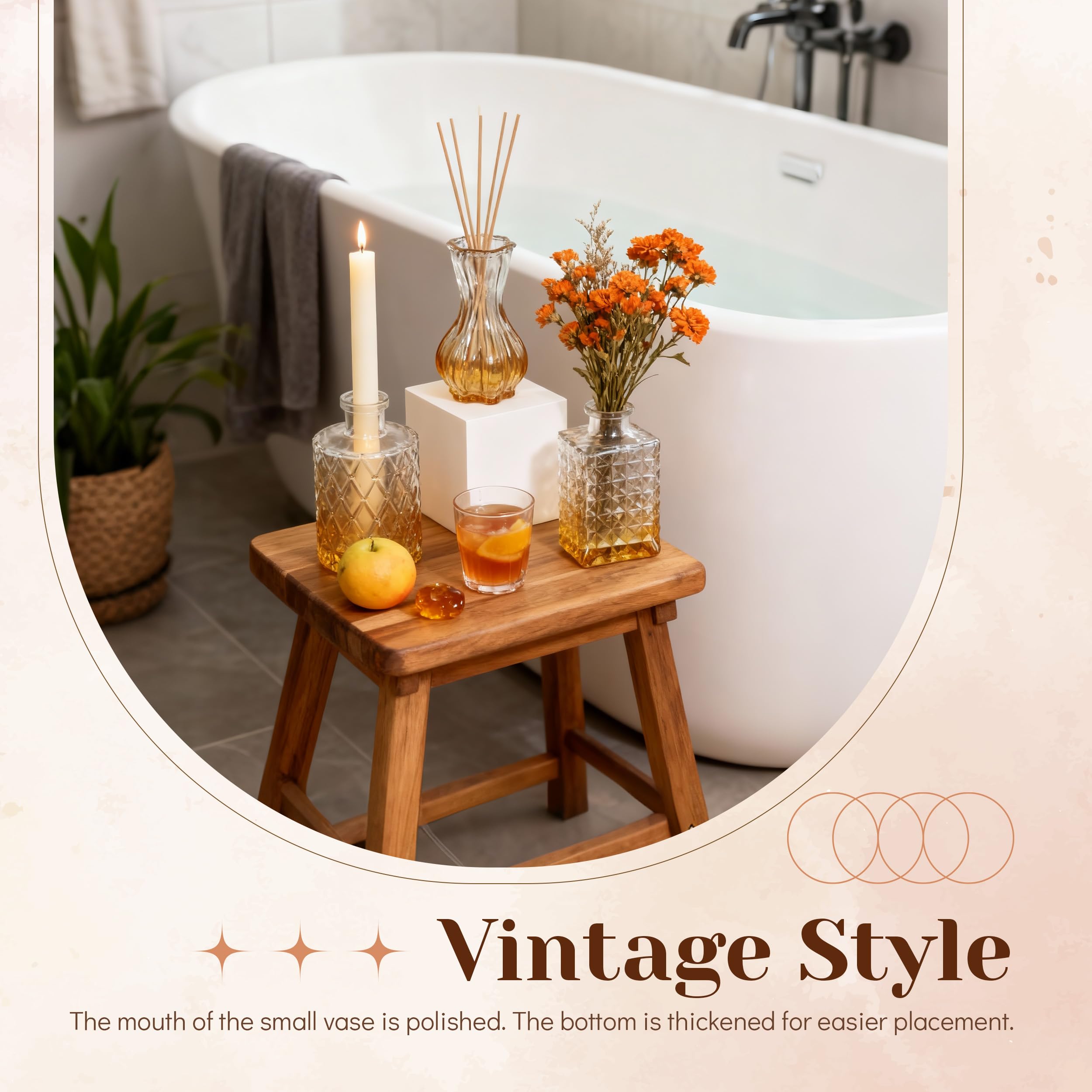 BTSD-home Set di 12 vasi per fiori, piccoli vasi per decorazione da tavolo, decorazione di nozze, decorazione per soggiorno, centrotavola rustica e decorazione per la casa