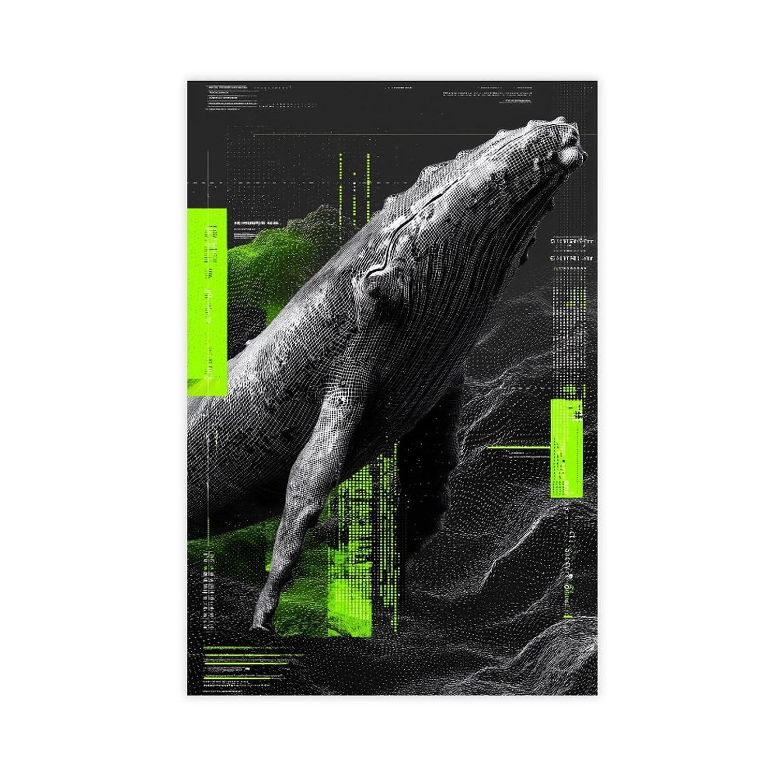 Jfecth Unframe-Style Whale Poster Canvas Poster For Living Room Decor Gift