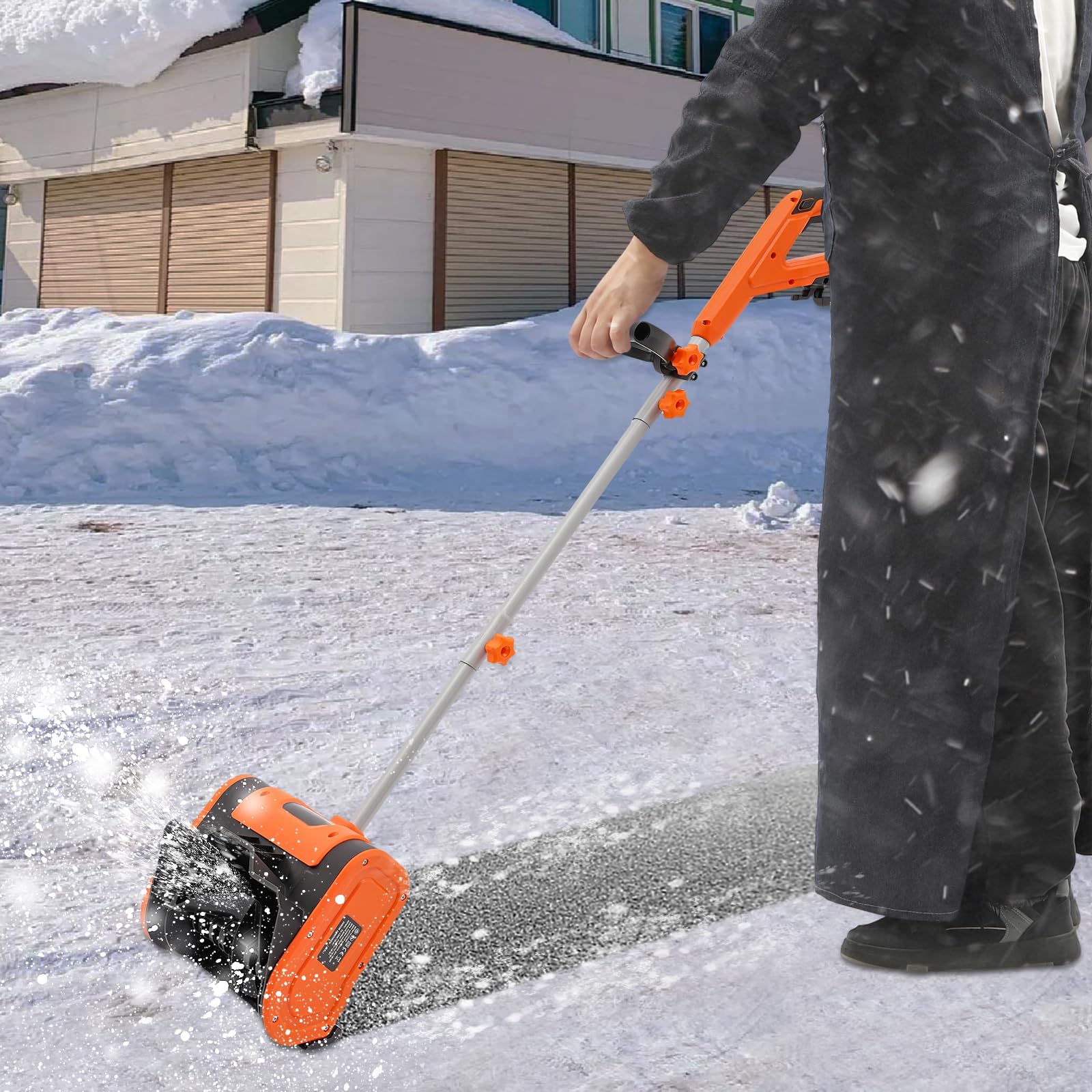 Fraise à neige électrique, pelle à neige électrique avec 3500 tr/min, largeur de travail de 32 cm, hauteur de travail de 15 cm, moteur 1800 W pour déblocage de la route