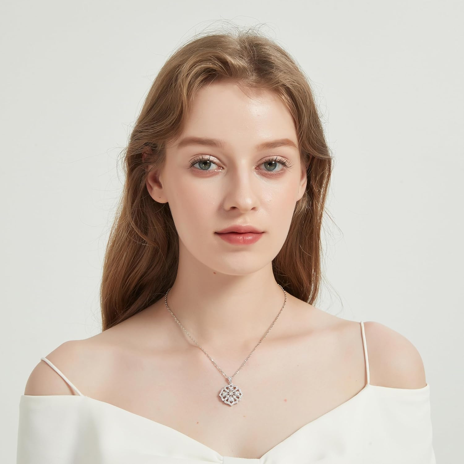 THELANDA Genuine Moissanite Sterling Silver Vintage Classic Clover Cross Flourish Pendant Necklace, Adjustable 18-20 Inch Chain with Lobster Clasp, Elegant Jewelry Gift for Women - Image 7