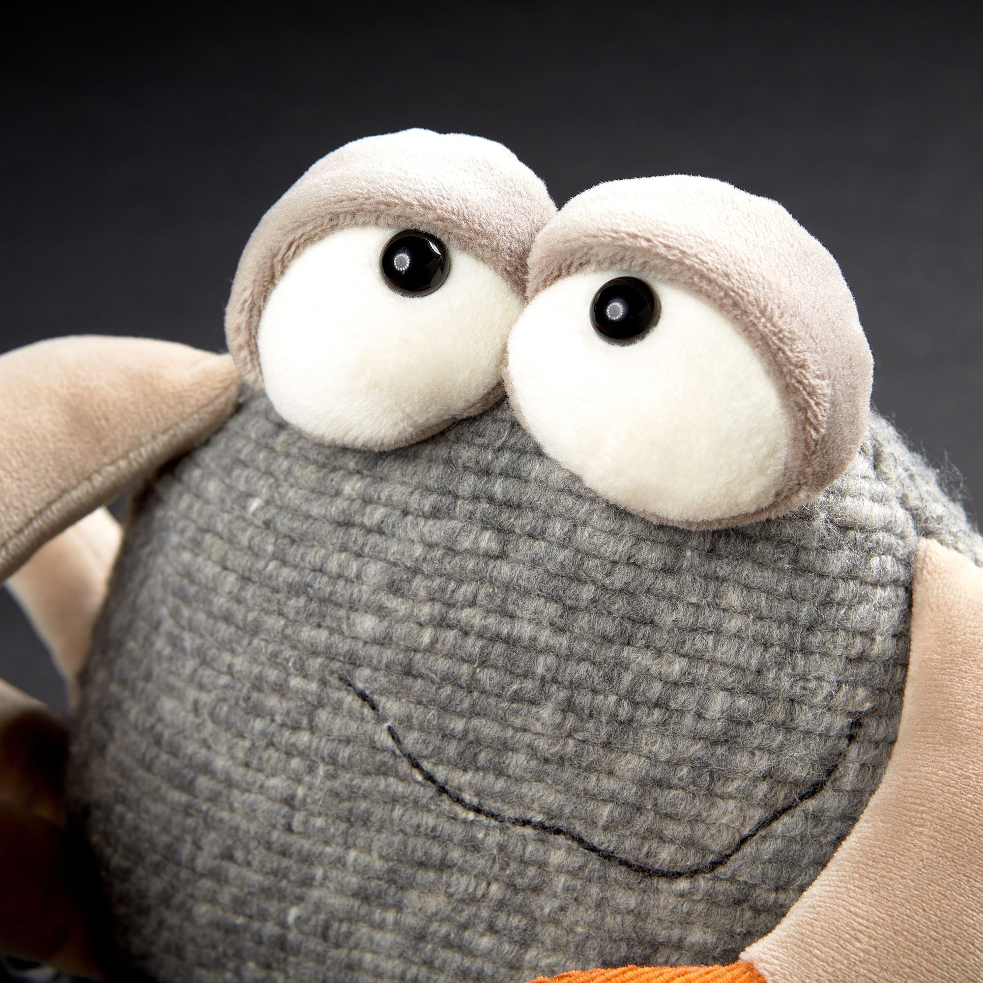 Plüschtier Kick klick, BeastsTown für Kinder und Erwachsene zum Sammeln, Schenken, Spielen, Schmusen, Grau/Beige/Orange/Krebs | außergewöhnlichs Design, detailreich, liebenswert - ein echter Freund fürs Leben