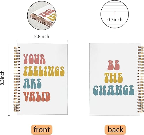 Miniatura 5 de VNWEK Groovy Find Something Good in Every Day - Cuaderno de espiral con diseño de flores de arco iris, 5.5 x 8.3 pulgadas, con cita motivacional,