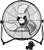 20 3-Speed High Velocity Floor Fan, 4650 CFM, Heavy Duty Metal Industrial Shop Fan with Wall-Mount System, Ideal for Garage, Workshop & Commercial Use