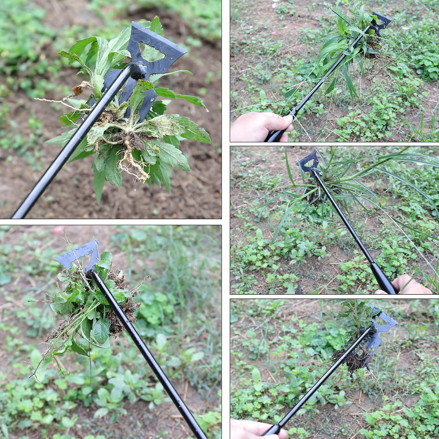 Weed Removal Tool, 2025 New Garden Weeding Tools Manganese Steel Hand Weeder Tool with Handle, 5 Teethes Dual Purpose Manual Weeders Tool Weed Tool for Garden (Black)