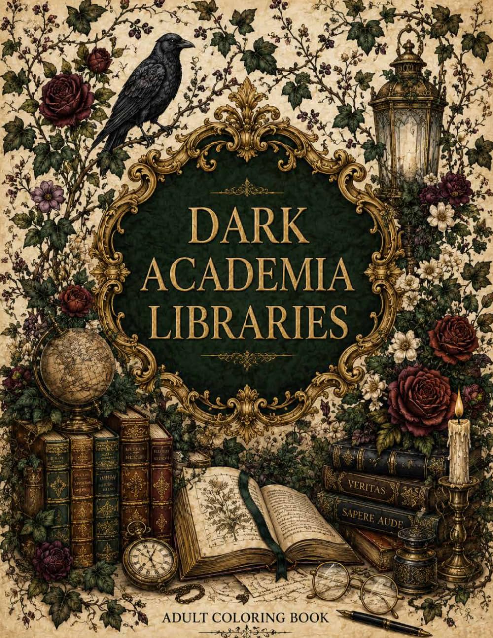 Dark Academia Libraries Coloring Book: A Grayscale Aesthetic and Gothic Architecture Coloring Book for Book Lovers