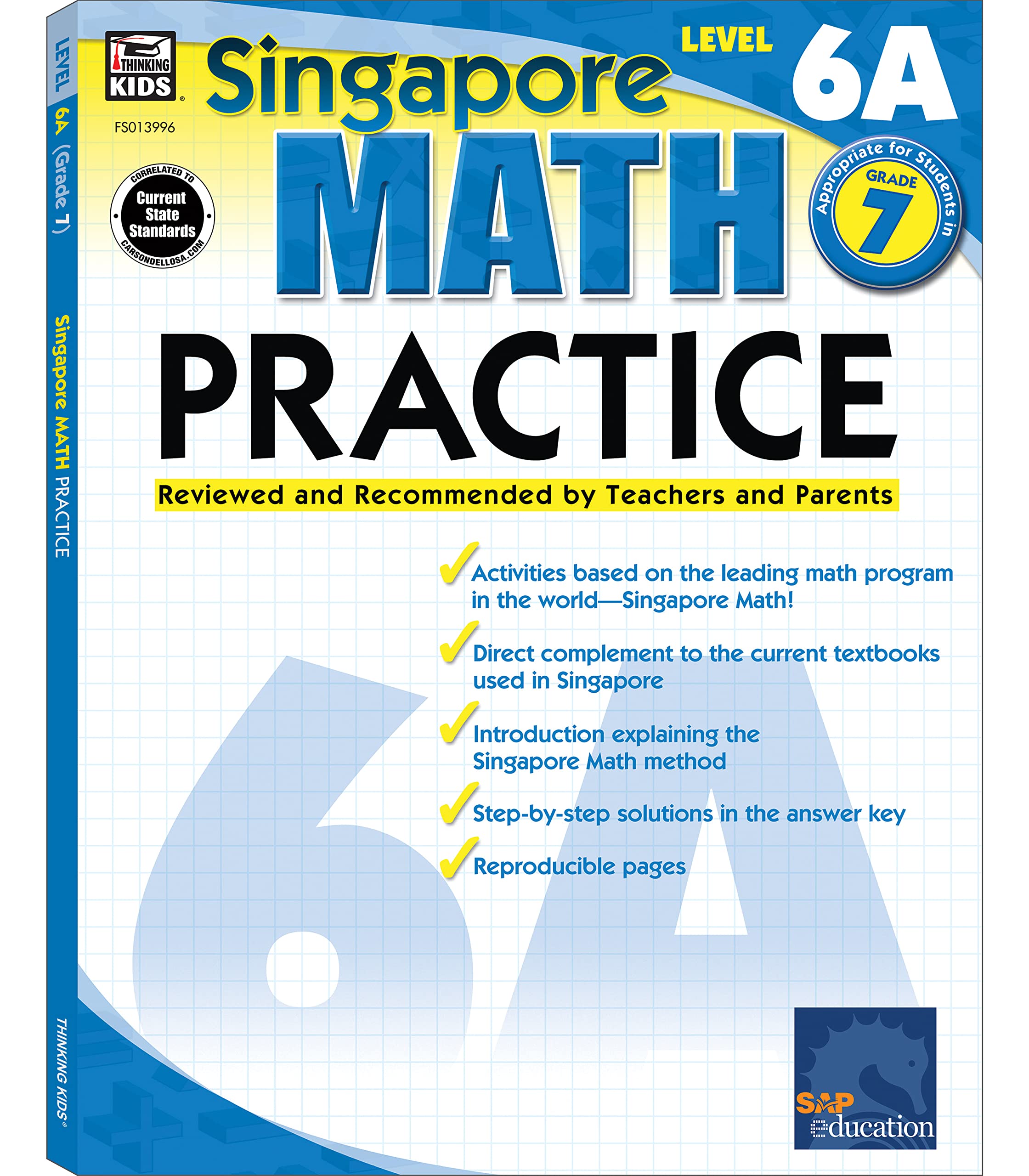 Singapore Math – Level 6A Math Practice Workbook for 7th Grade, Paperback, Ages 12–13 with Answer Key Paperback – June 15, 2009
